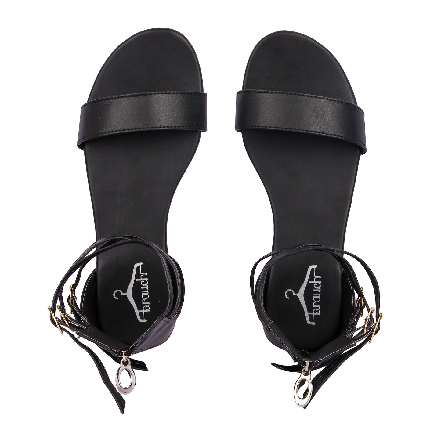 Brauch Women's Black High Multi Strap Sandal