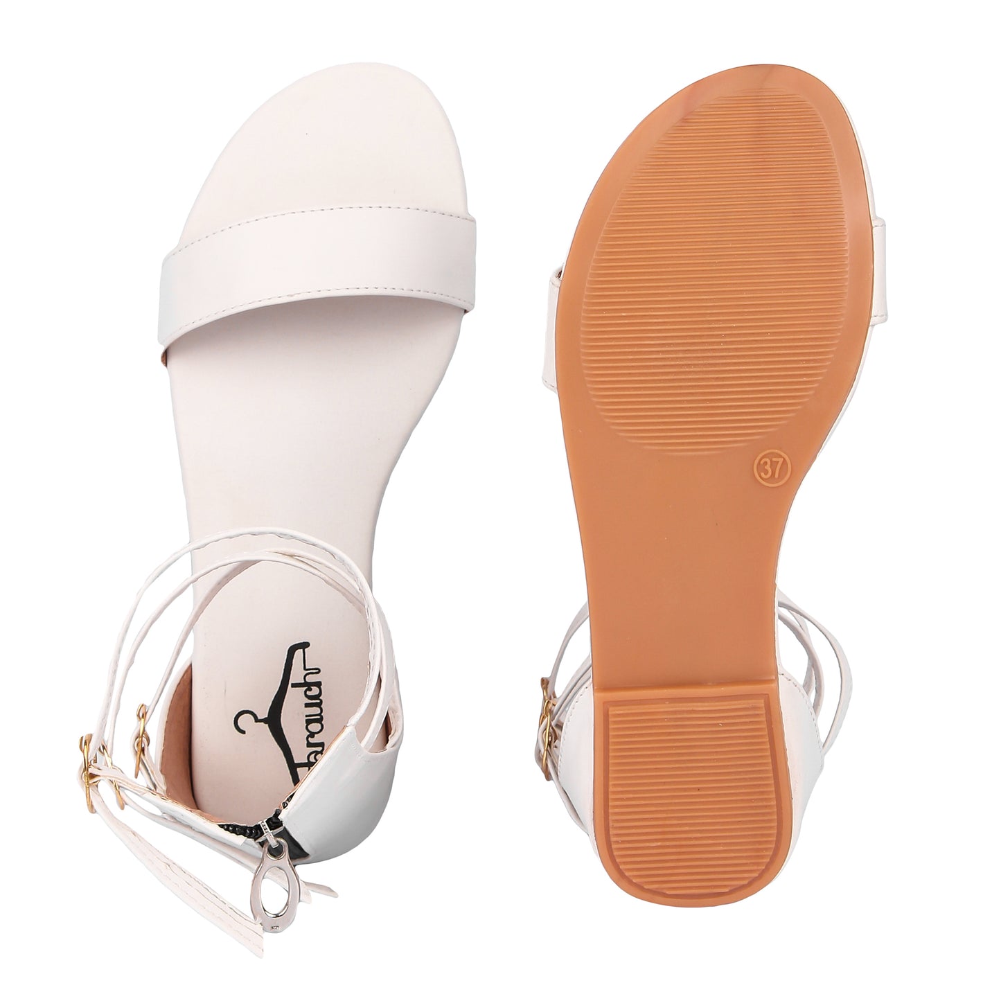 Brauch Women's White High Multi Strap Sandal