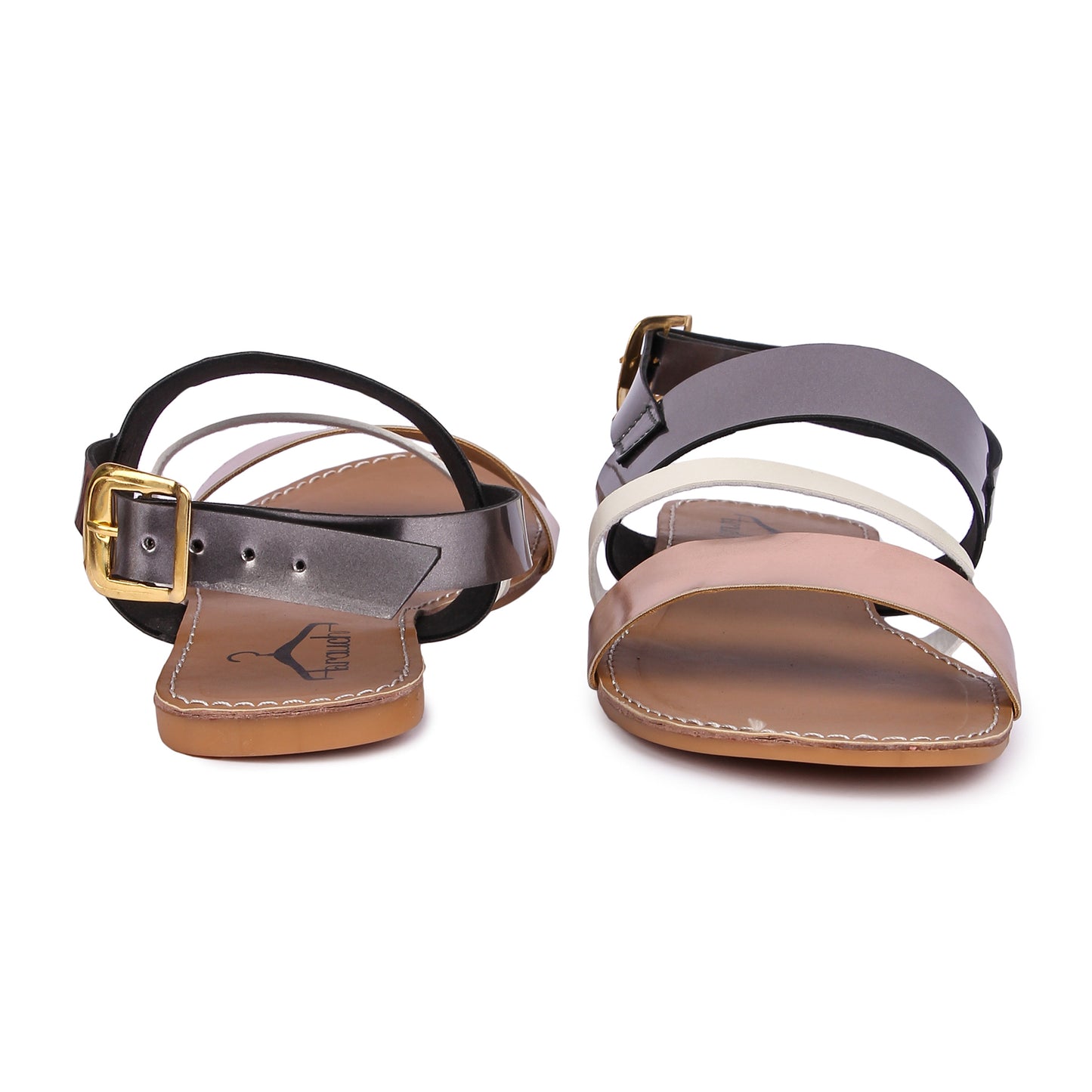 Brauch Women's Grey Metallic Flats