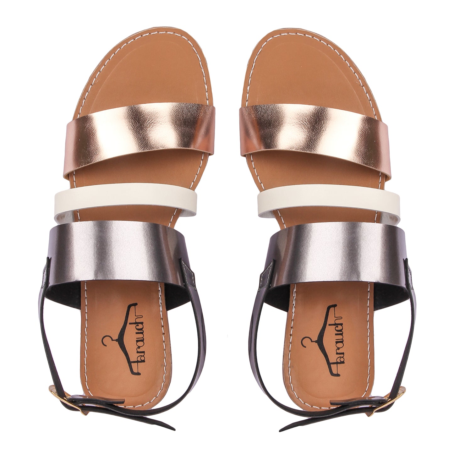 Brauch Women's Grey Metallic Flats