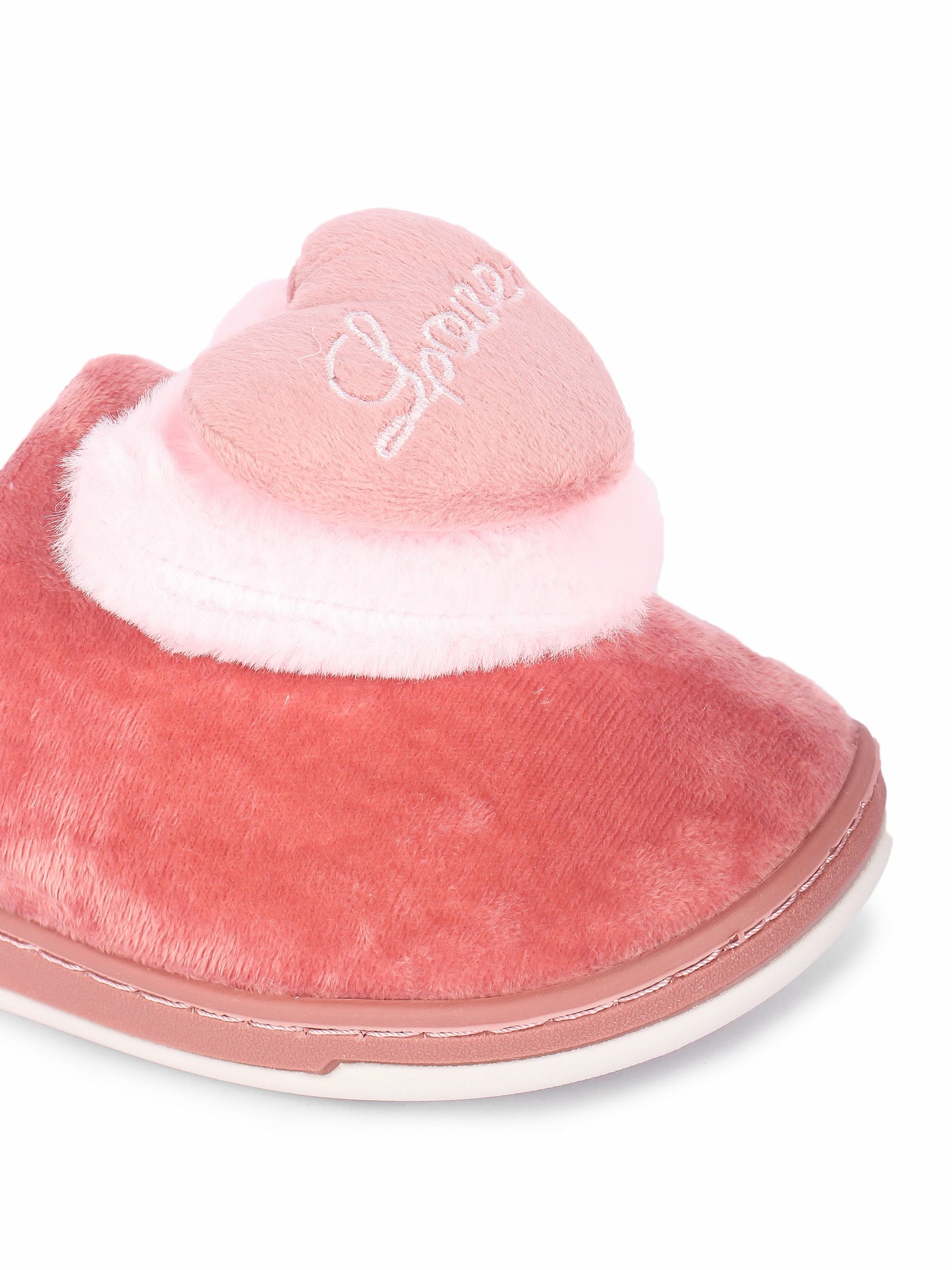 Brauch Women's Pink Love Heart Fur Winter Slippers