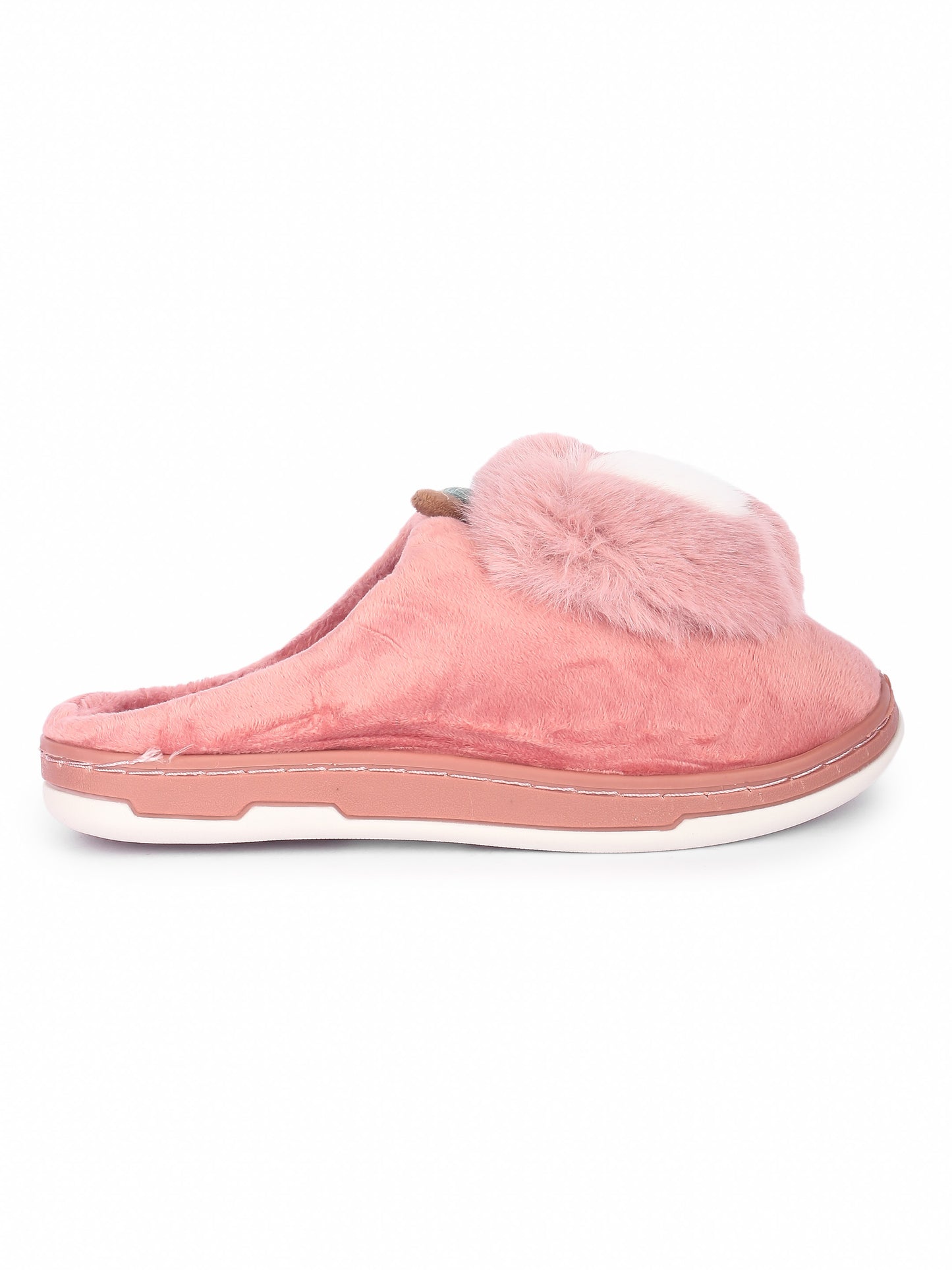 Brauch Women's Pink Apple Furry Winter Slippers