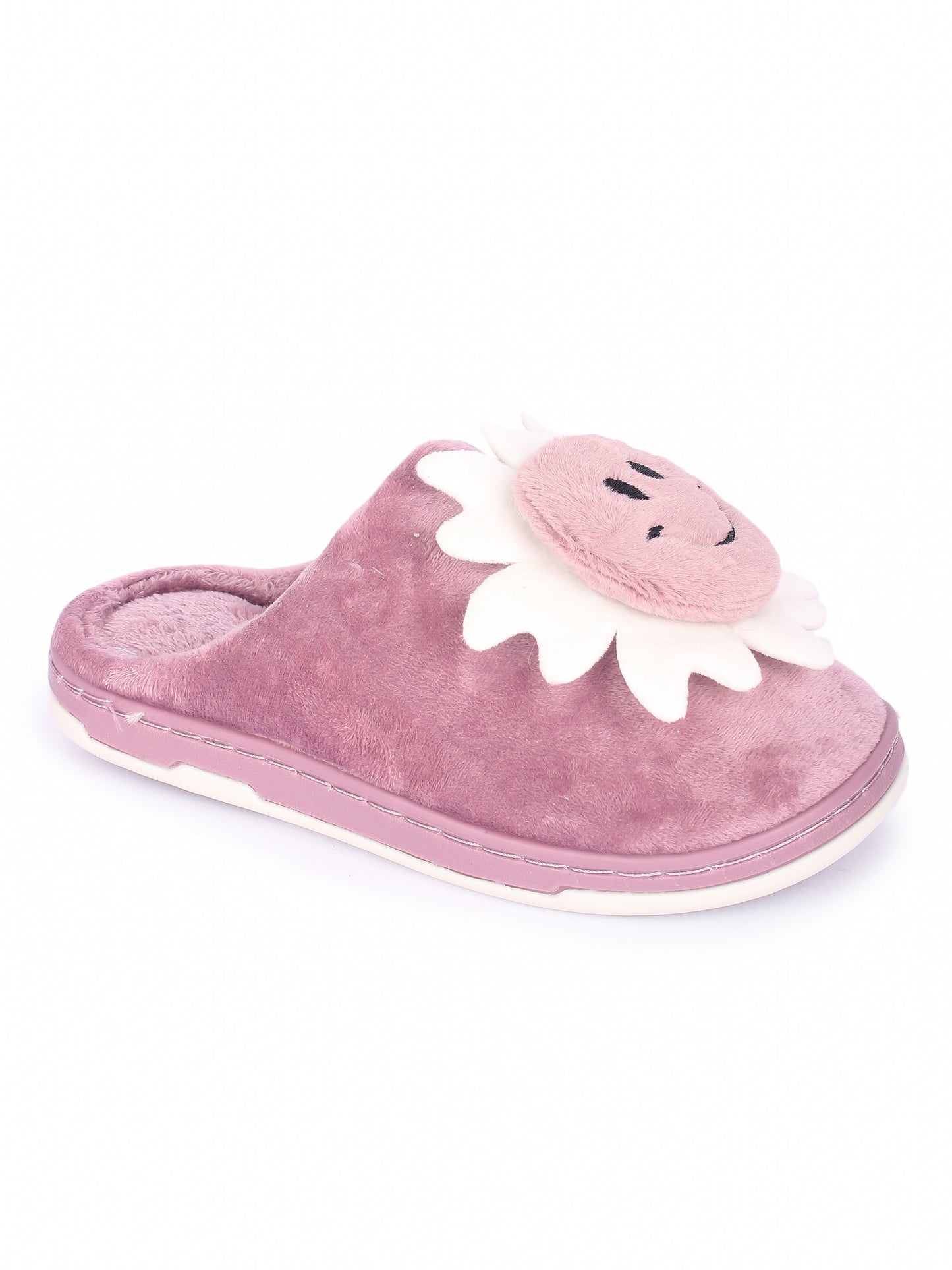 Brauch Women's Purple Smiley Fur Winter Slippers
