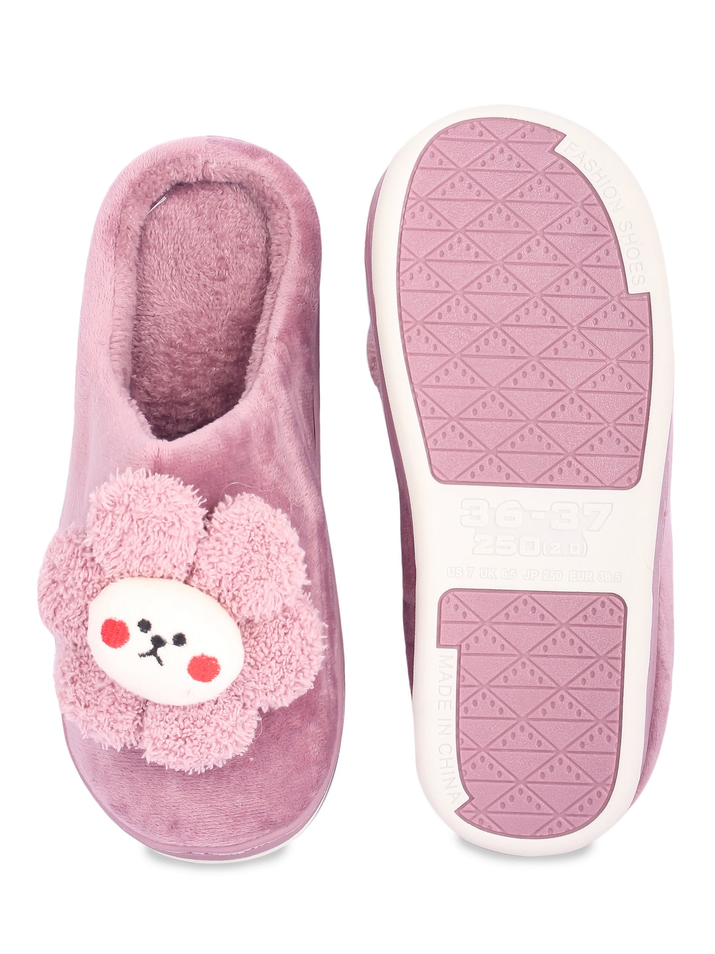 Brauch Women's Purple Sunflower Fur Winter Slippers