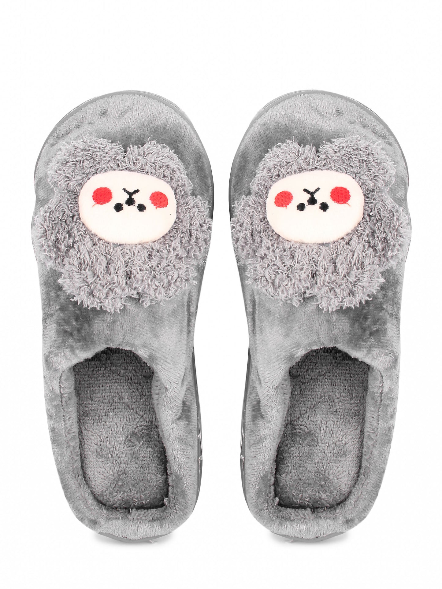 Brauch Women's Grey Sunflower Fur Winter Slippers