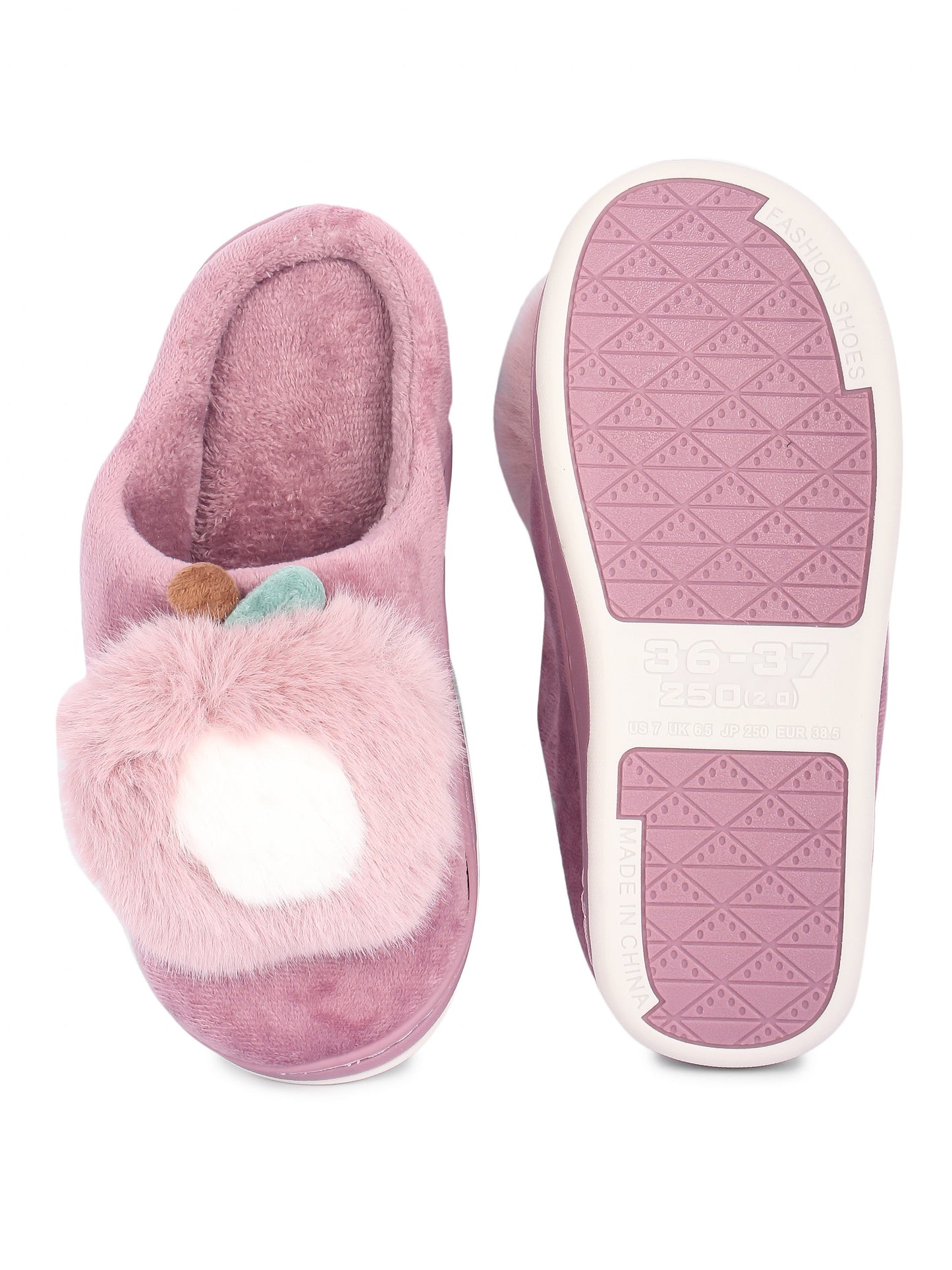 Brauch Women's Purple Apple Furry Winter Slippers