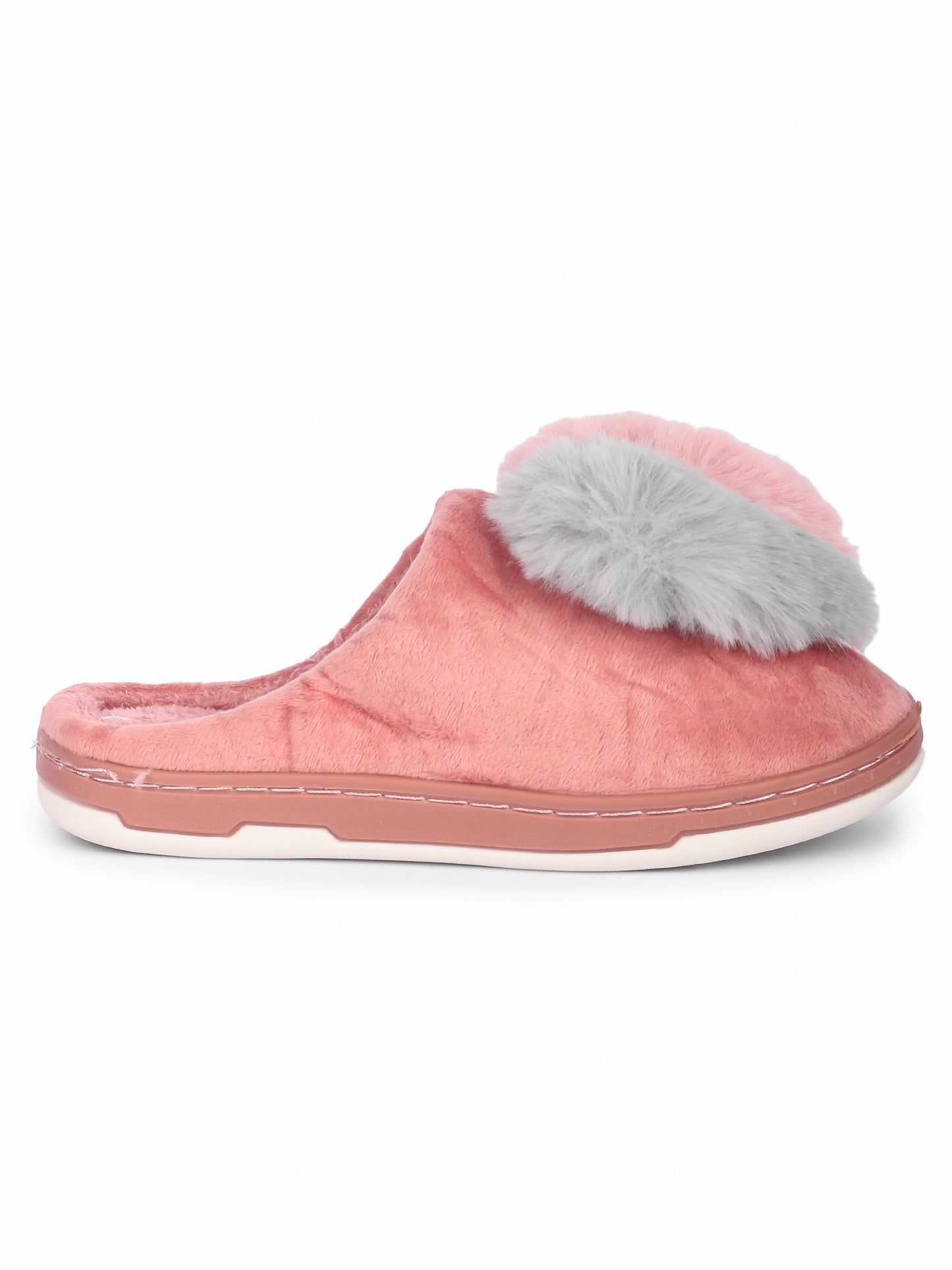 Brauch Women's Pink Heart Furry Winter Slippers
