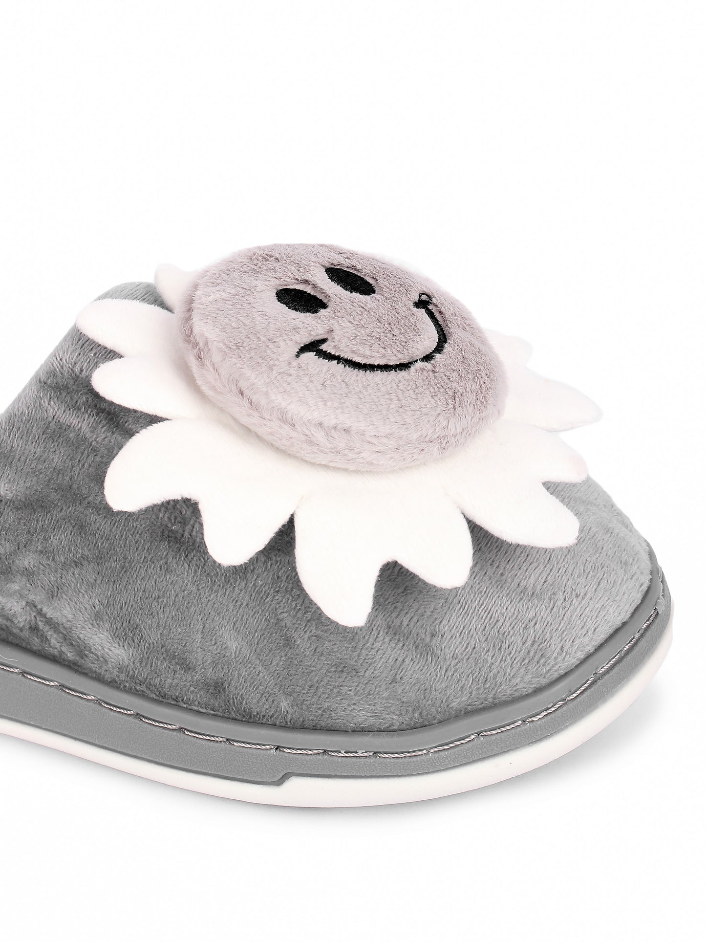 Brauch Women's Grey Smiley Fur Winter Slippers