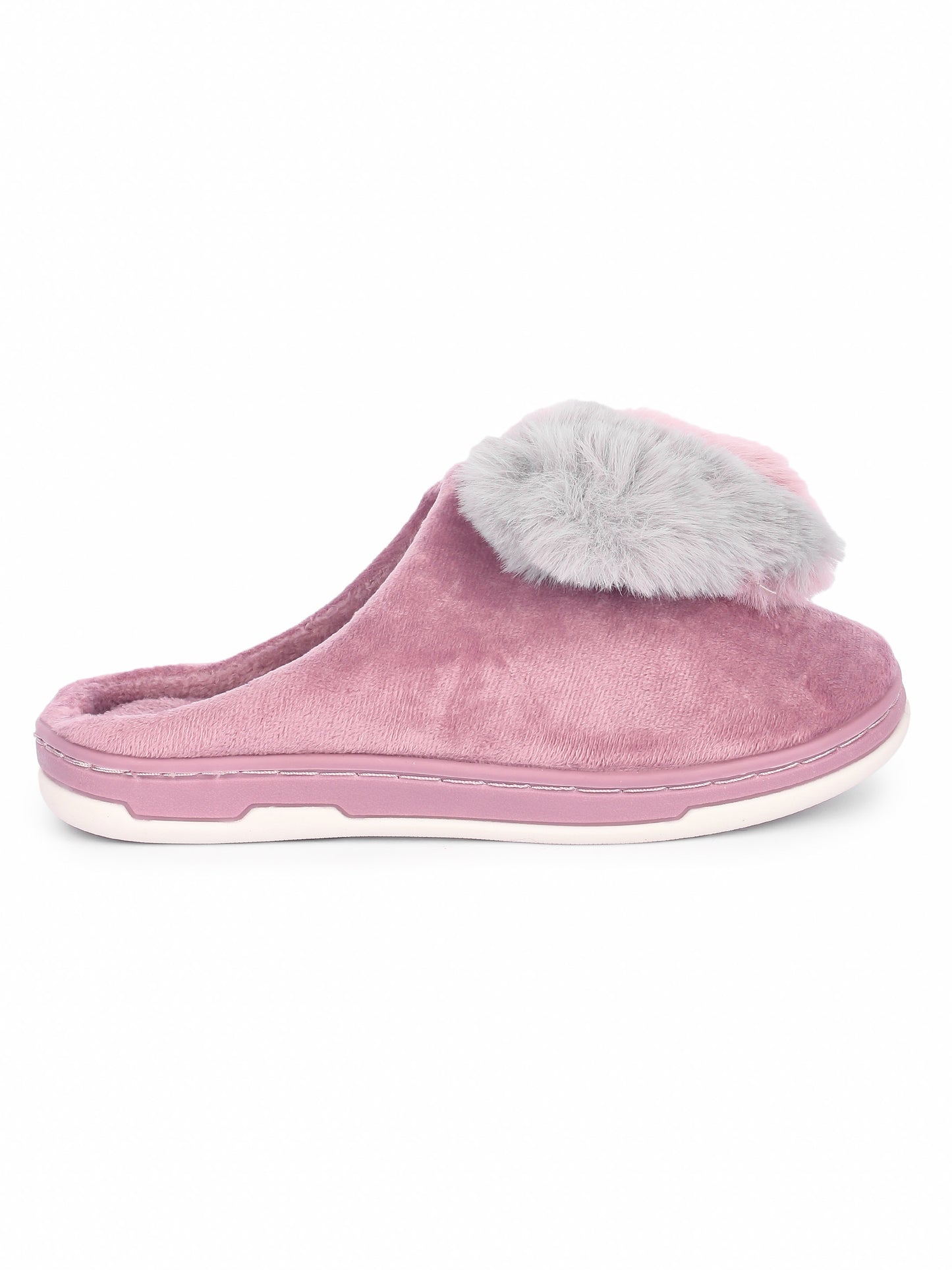 Brauch Women's Purple Heart Furry Winter Slippers