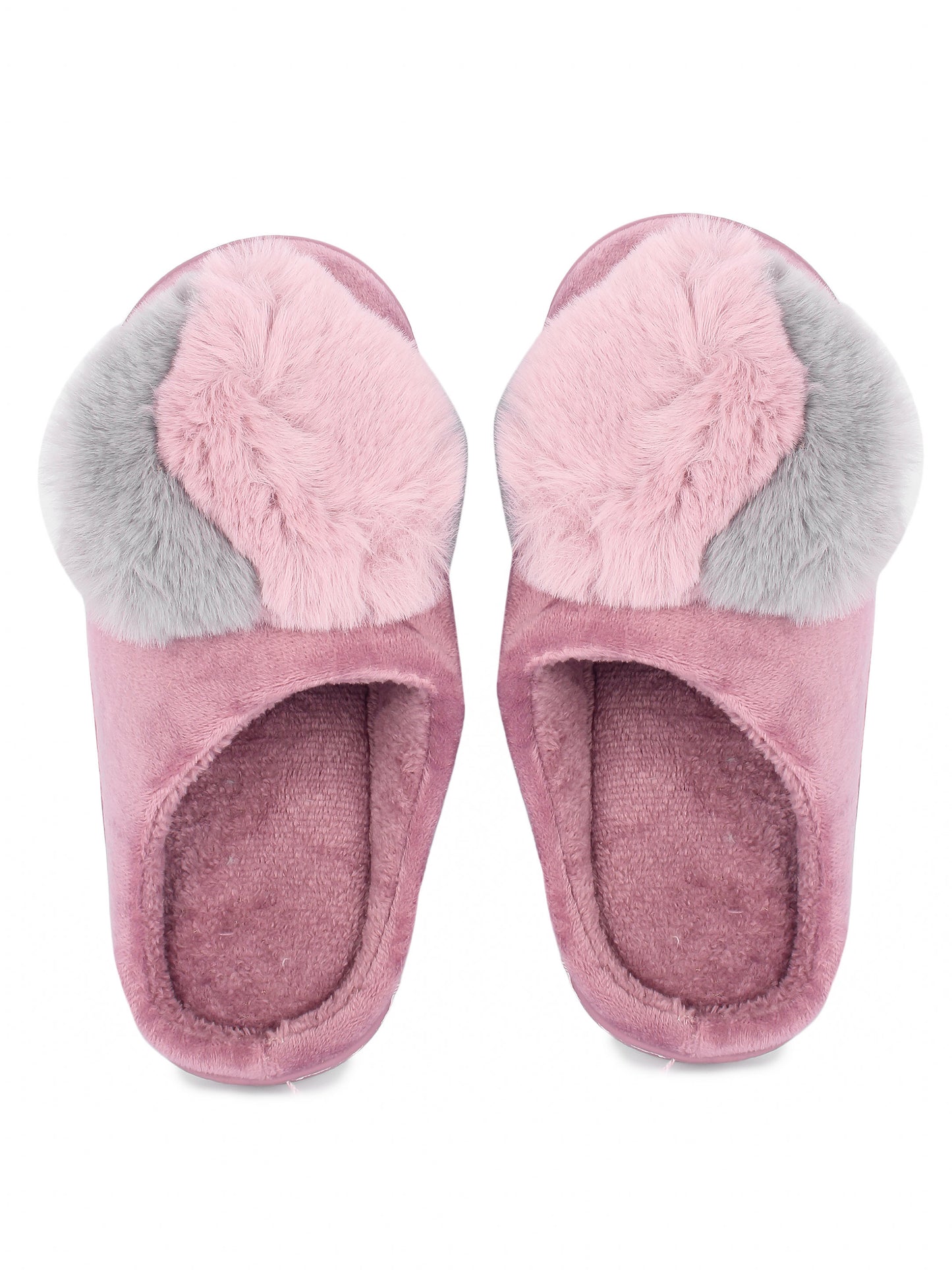 Brauch Women's Purple Heart Furry Winter Slippers