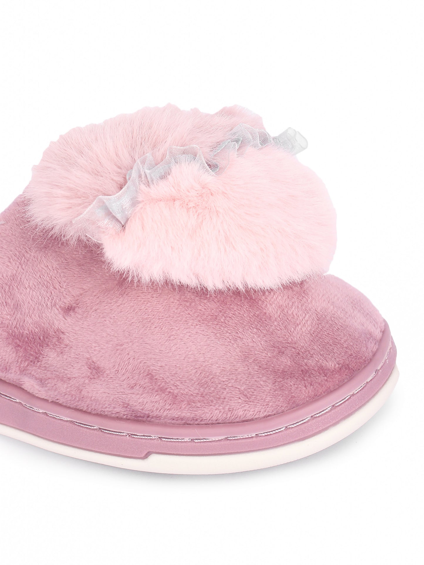Brauch Women's Purple Heart Pearl Fur Winter Slippers