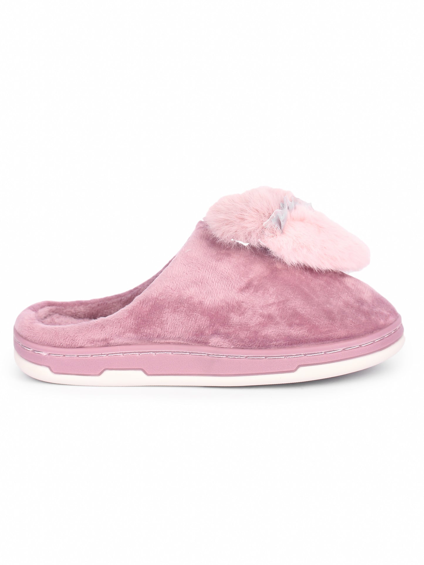 Brauch Women's Purple Heart Pearl Fur Winter Slippers