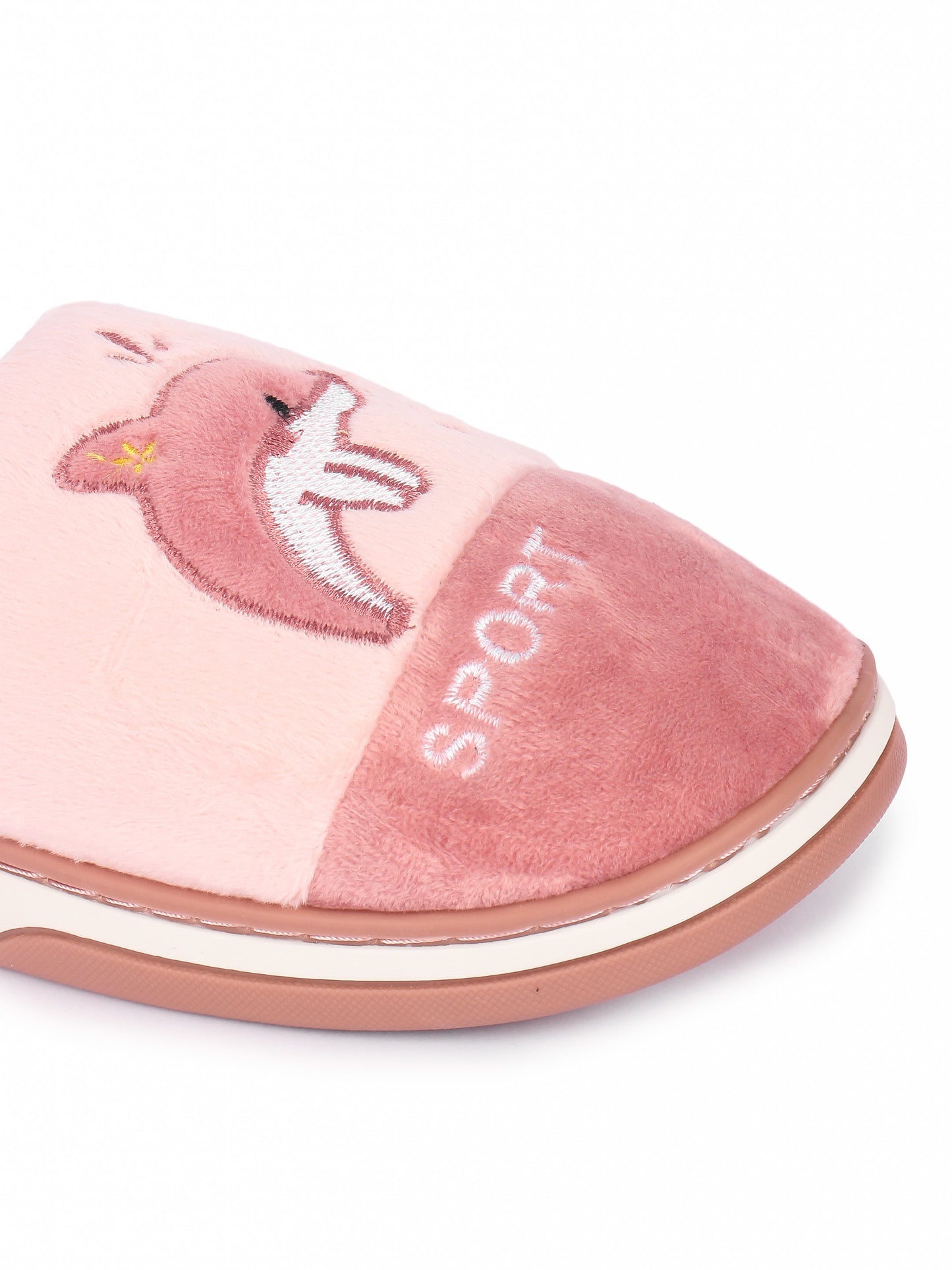 Brauch Women's Pink Whale Fur Winter Slippers