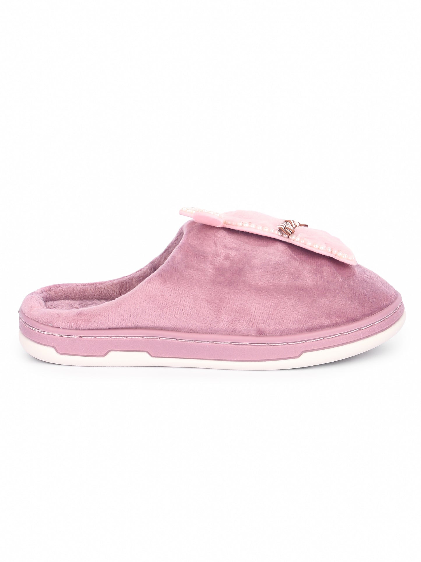 Brauch Women's Purple Wavy Ear Fur Winter Slippers