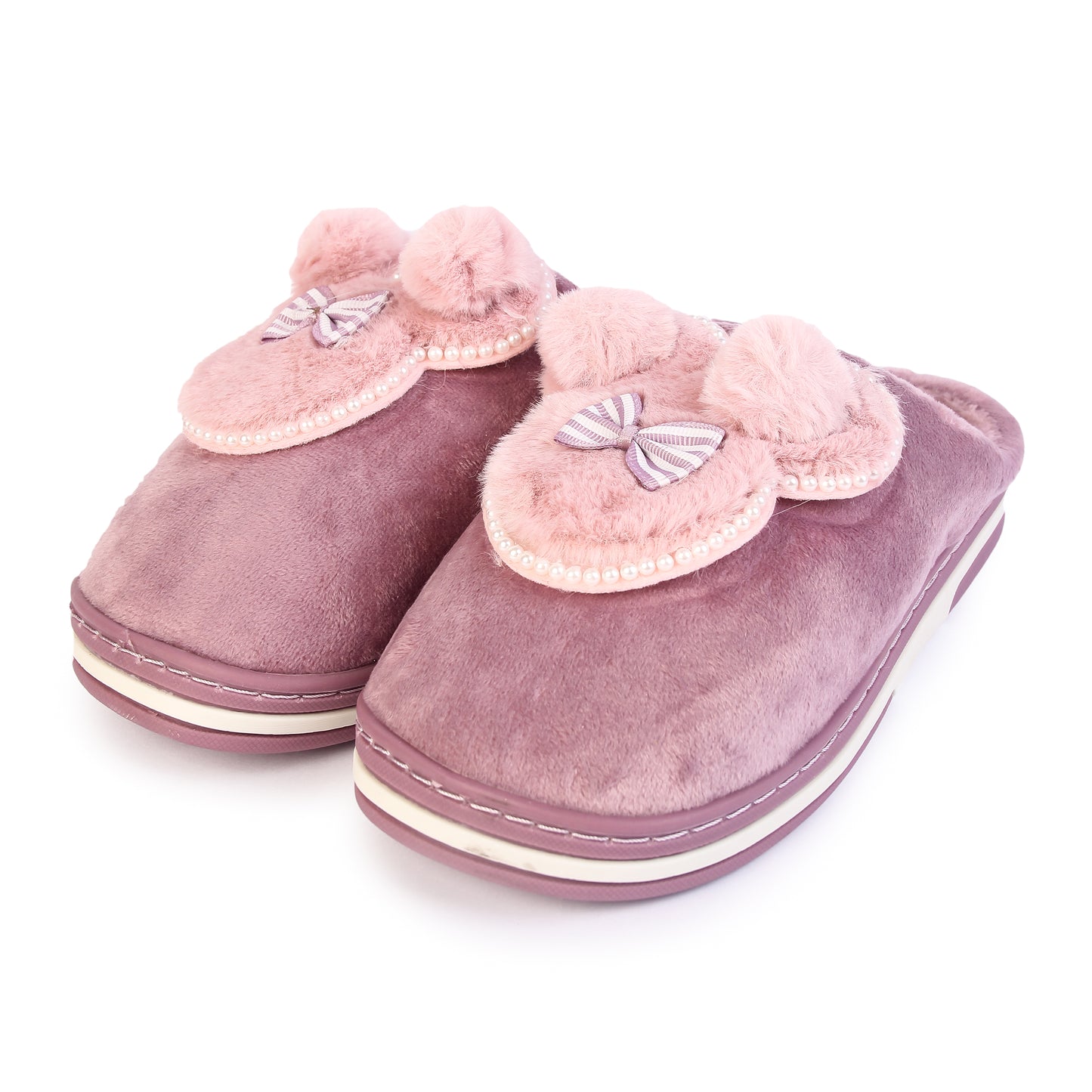 Brauch Women's Purple Pearl Mickey Winter Slippers