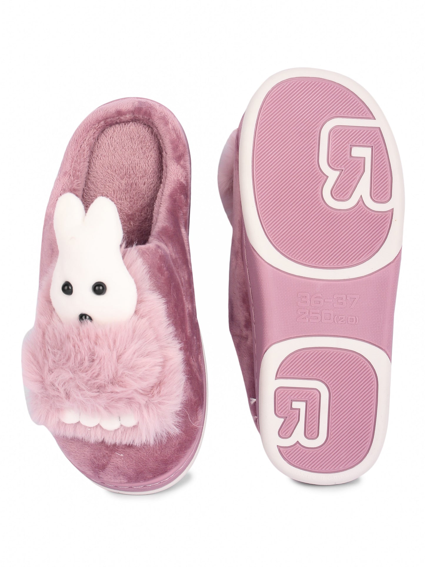 Brauch Women's Purple Snow Bunny Fur Winter Slippers