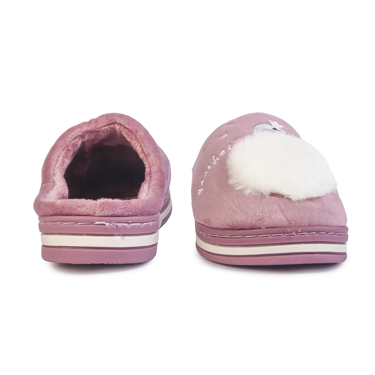 Brauch Women's Purple Fur Swan Winter Slippers