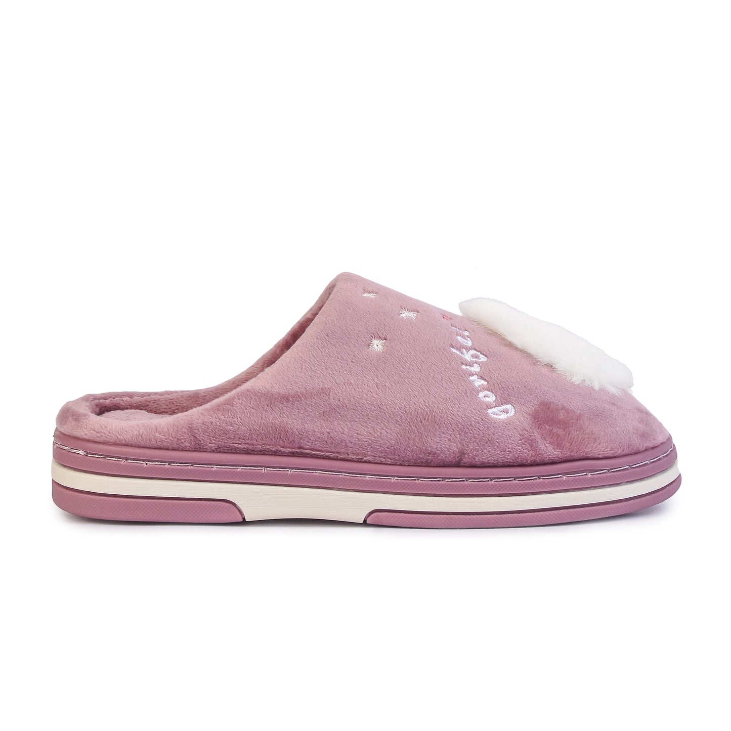 Brauch Women's Purple Fur Swan Winter Slippers
