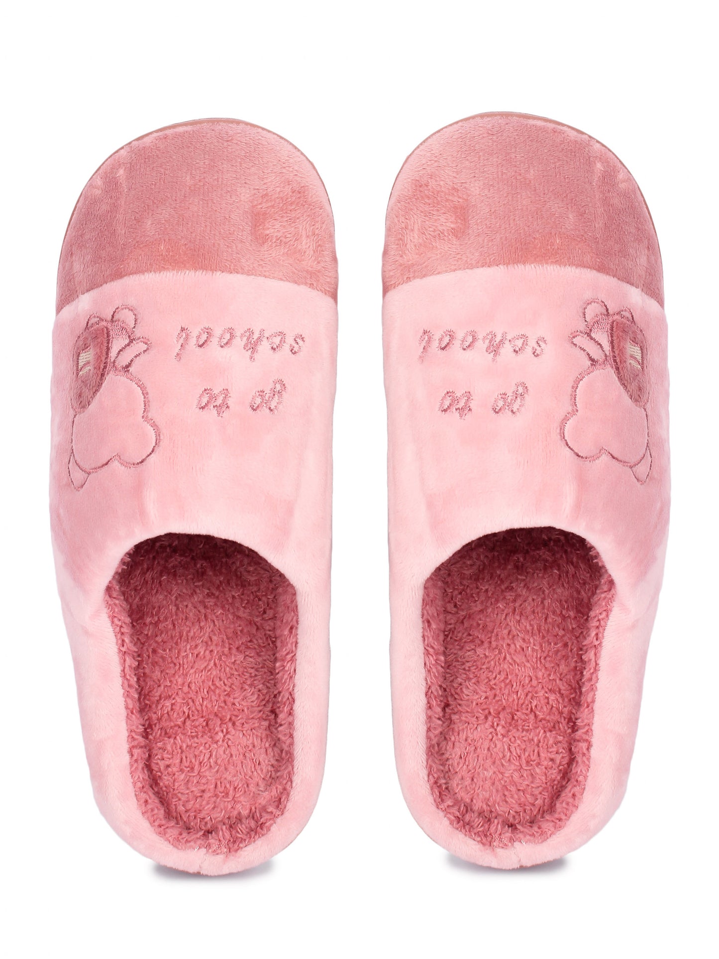 Brauch Women's Pink Go To School Fur Winter Slippers