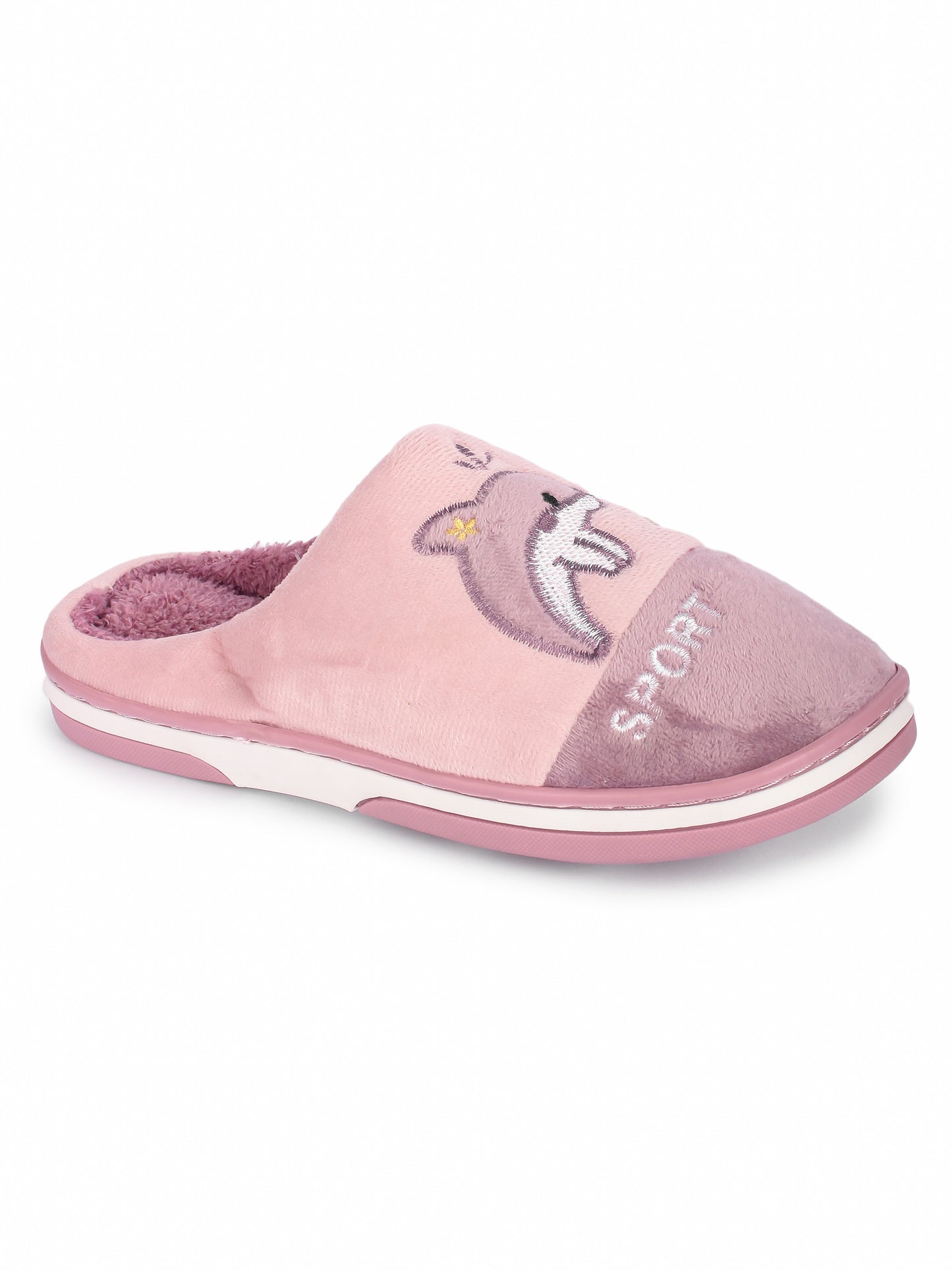 Brauch Women's Purple Whale Fur Winter Slippers