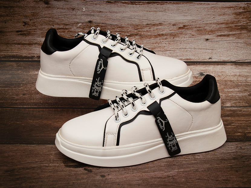 White and Black Live Laugh Love Casual Sneaker