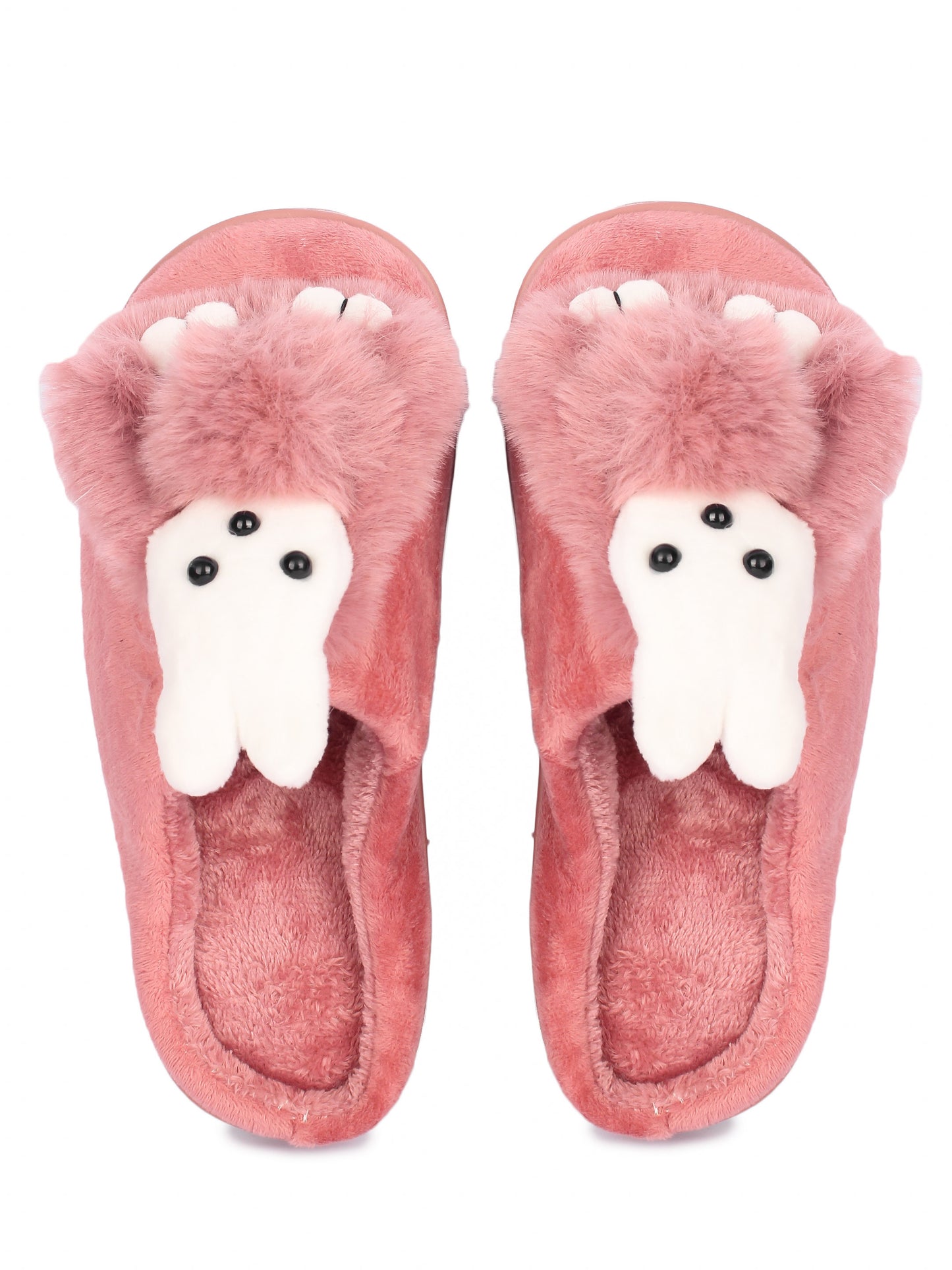 Brauch Women's Pink Snow Bunny Fur Winter Slippers