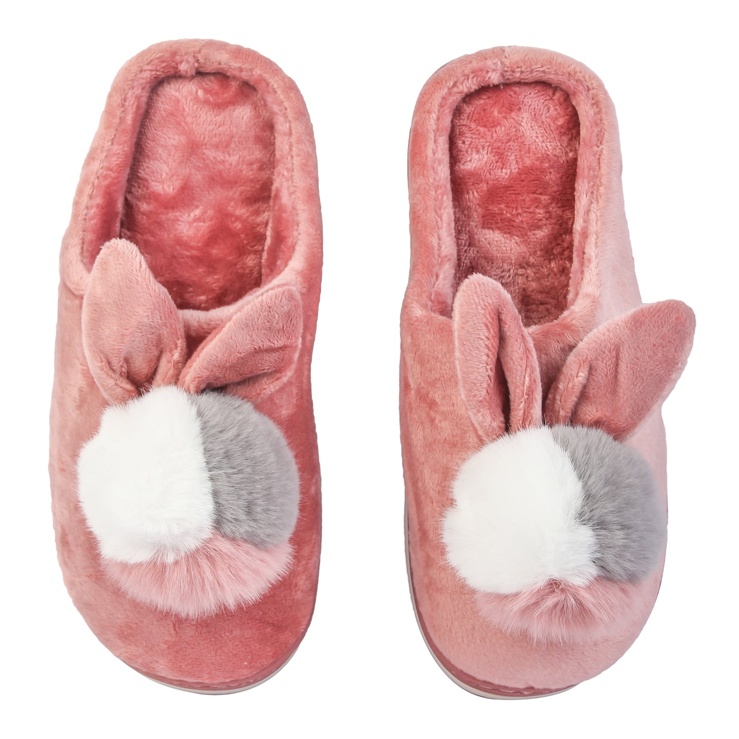 Brauch Women's Pink Furry Bunny Winter Slippers
