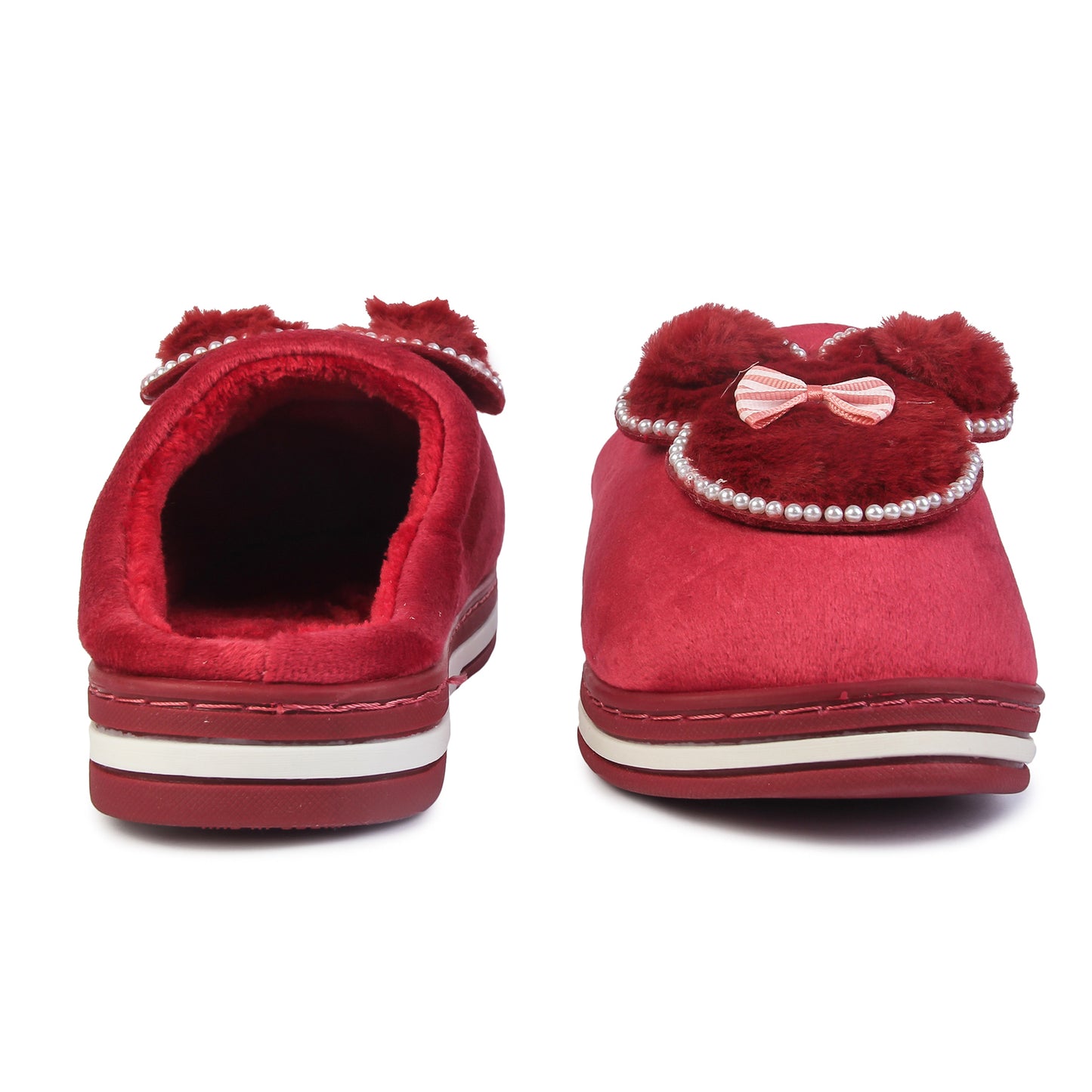 Brauch Women's Maroon Pearl Mickey Winter Slippers