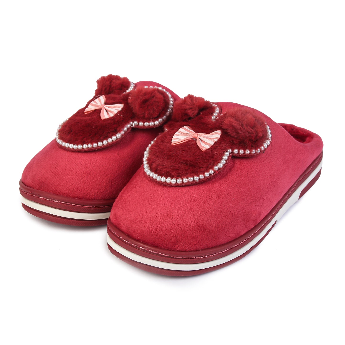 Brauch Women's Maroon Pearl Mickey Winter Slippers