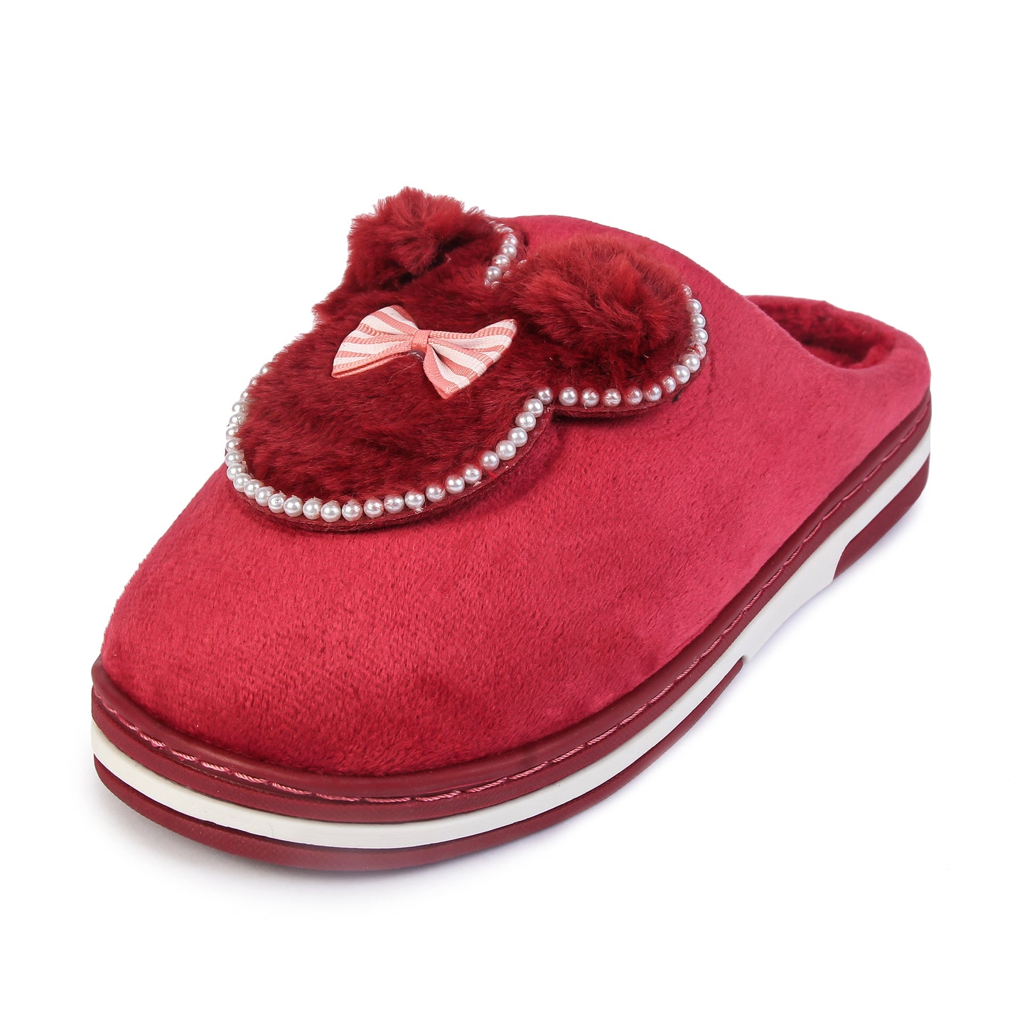 Brauch Women's Maroon Pearl Mickey Winter Slippers