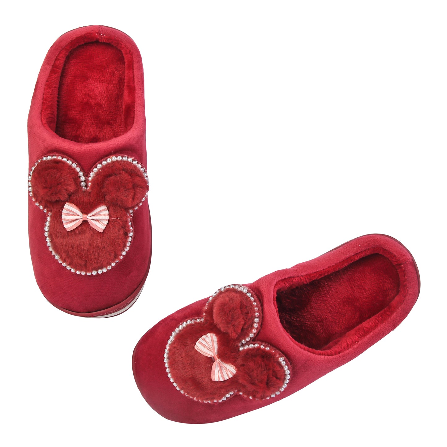 Brauch Women's Maroon Pearl Mickey Winter Slippers