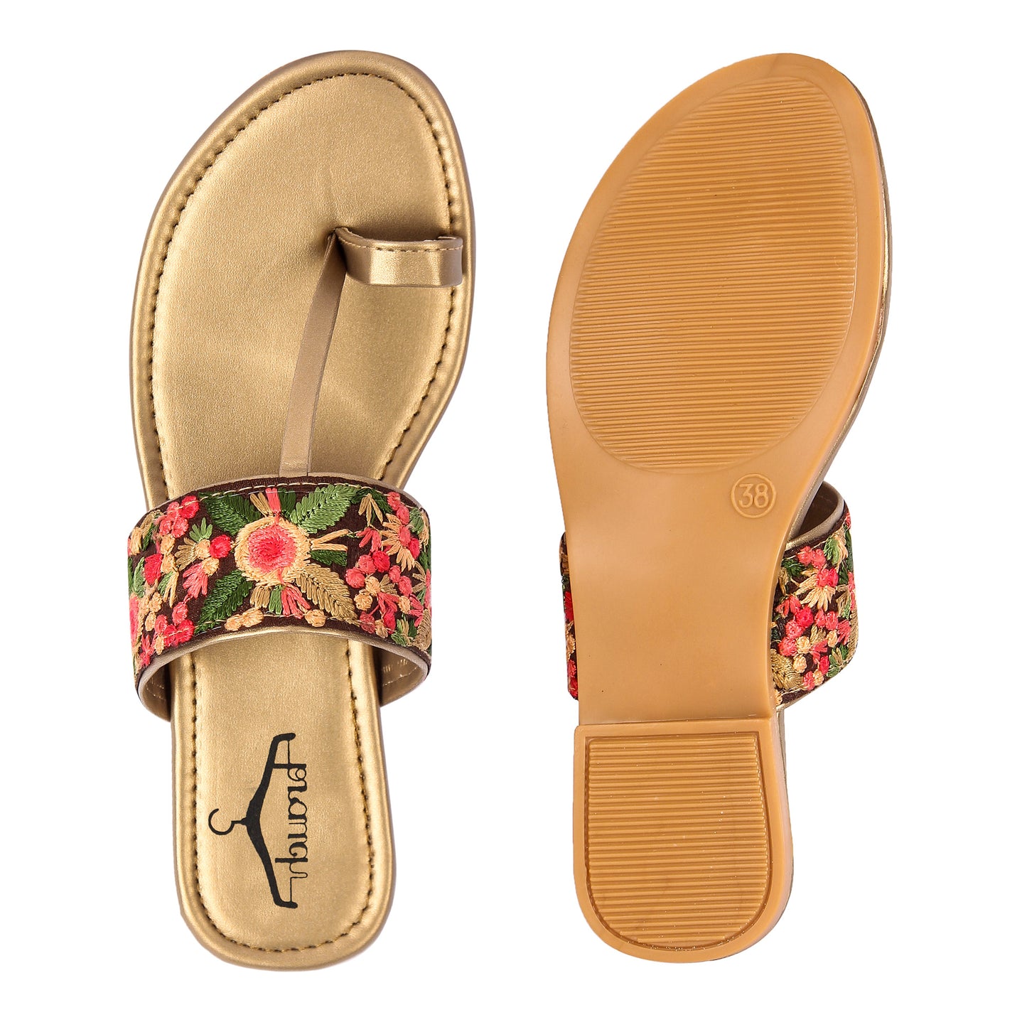 Brauch Women's Copper Thumb Floral Flats