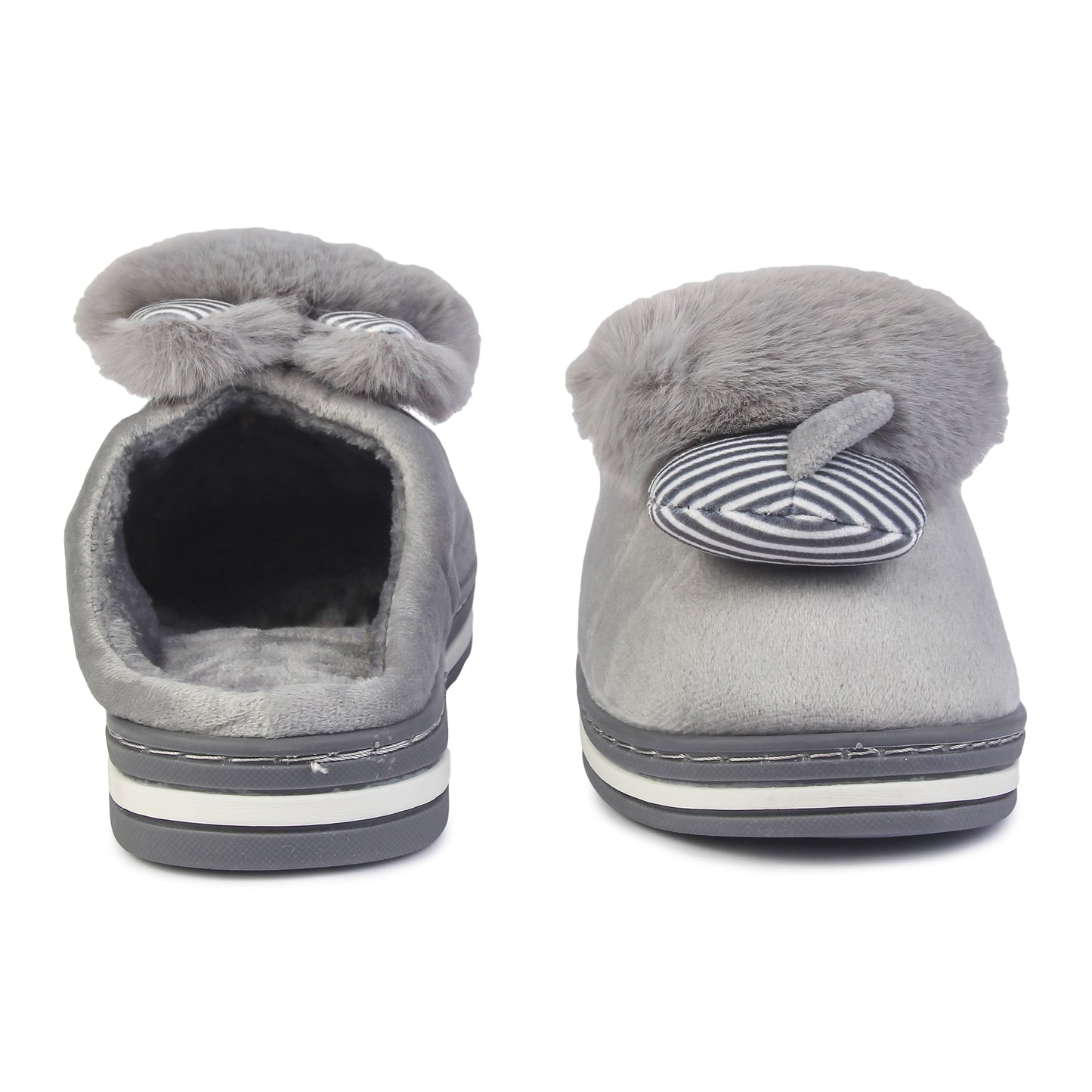 Brauch Women's Grey Raccoon Winter Slippers