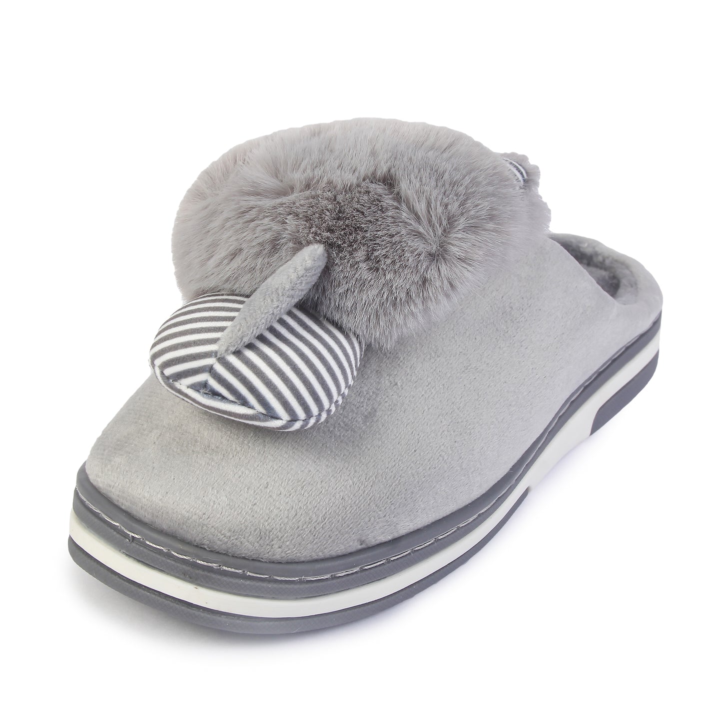 Brauch Women's Grey Raccoon Winter Slippers