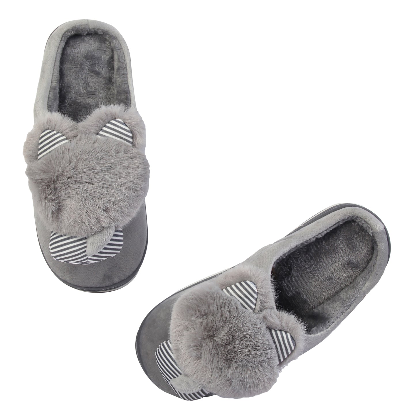 Brauch Women's Grey Raccoon Winter Slippers