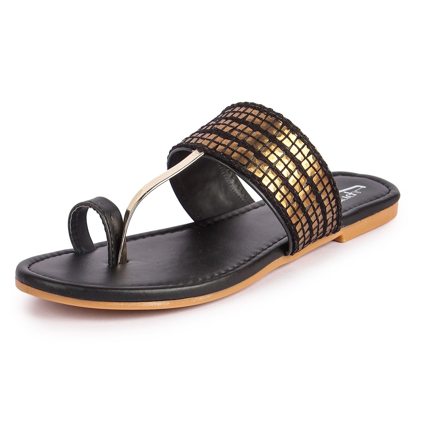 Brauch Women's Black Thumb Square Flats