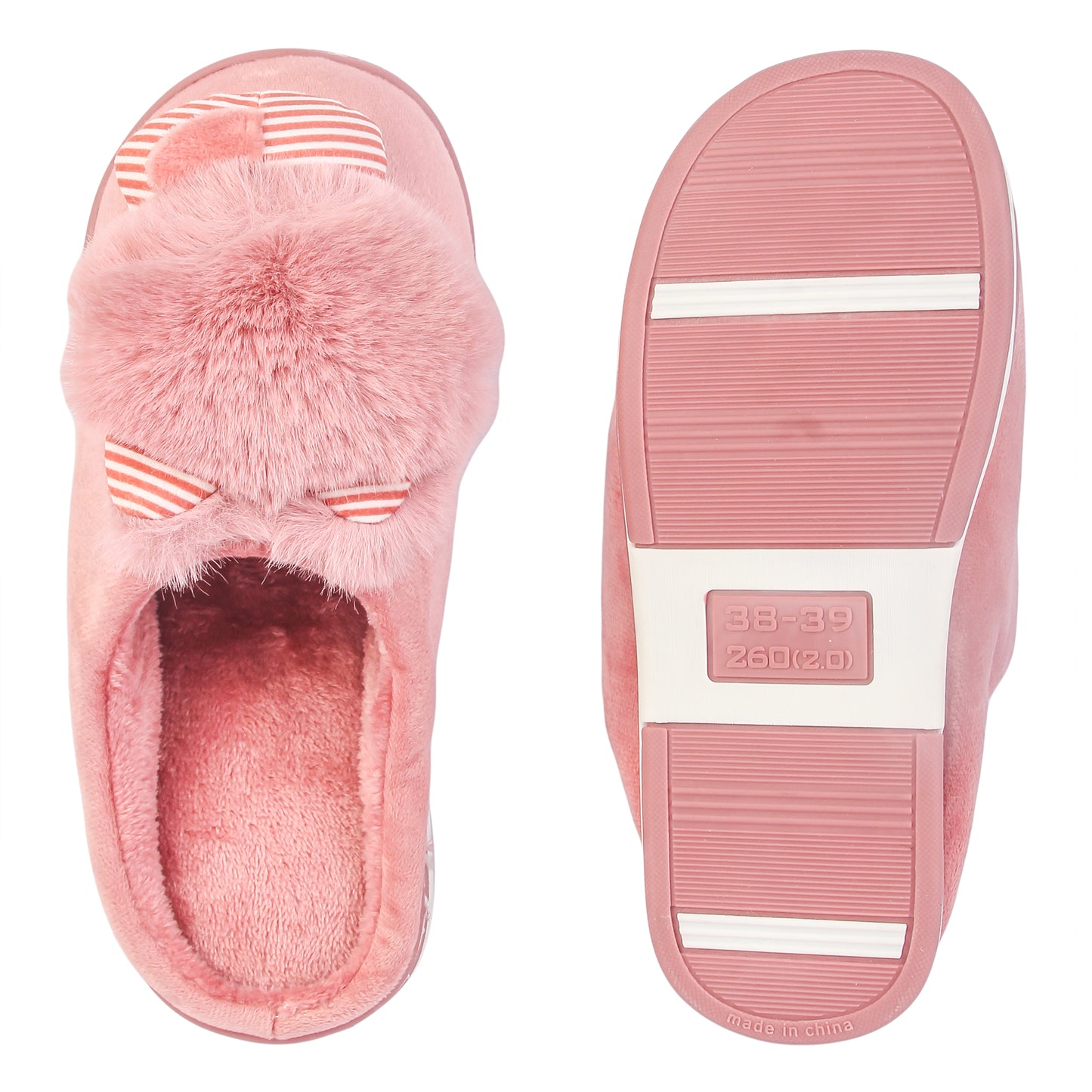 Brauch Women's Pink Raccoon Winter Slippers