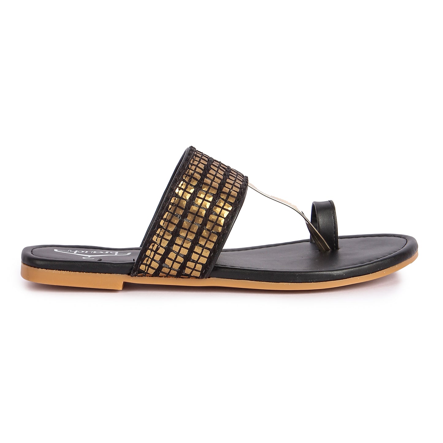 Brauch Women's Black Thumb Square Flats