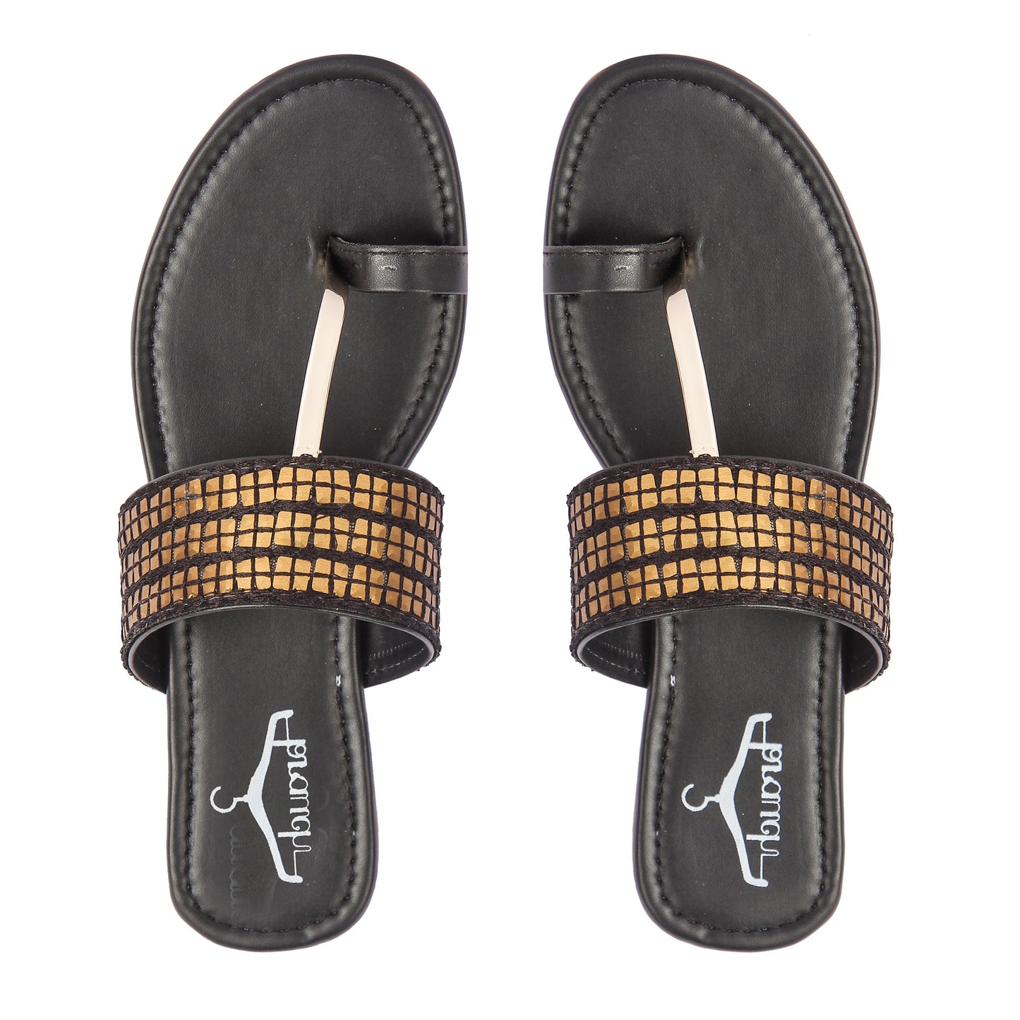 Brauch Women's Black Thumb Square Flats