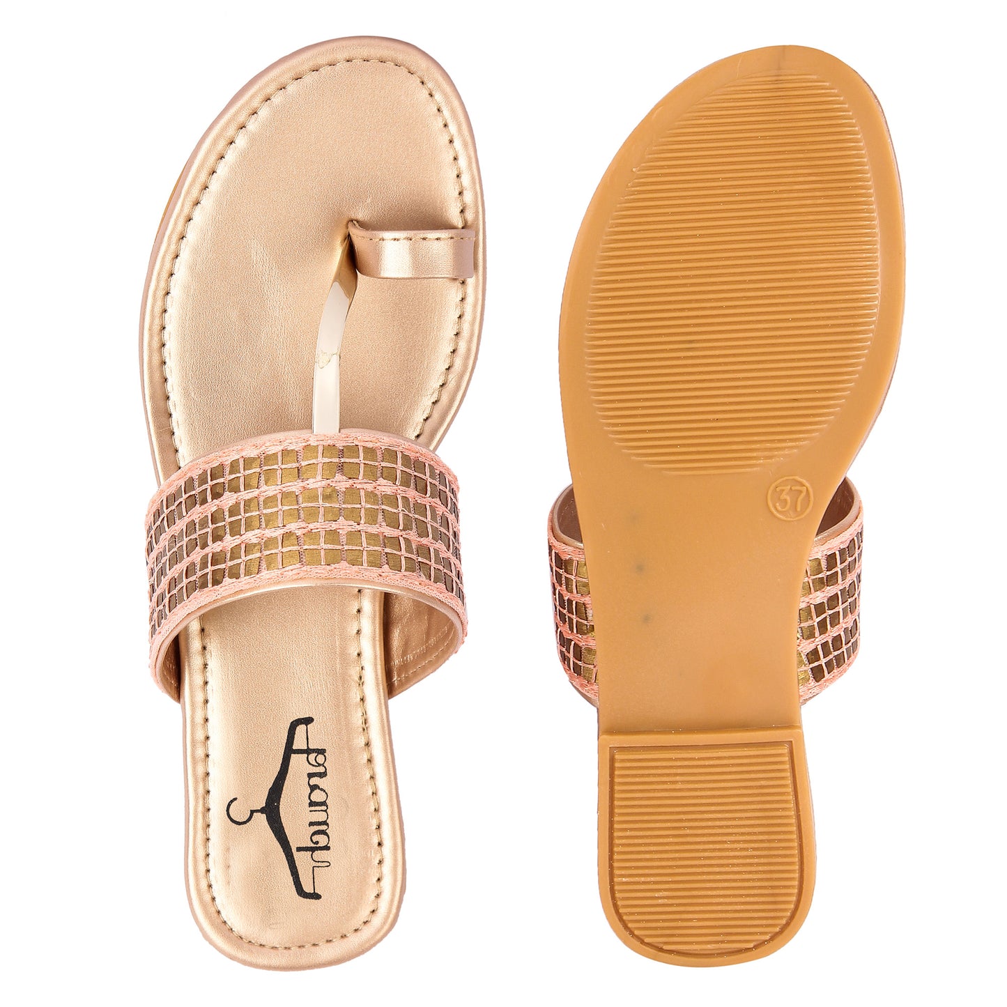 Brauch Women's Pink Thumb Square Flats