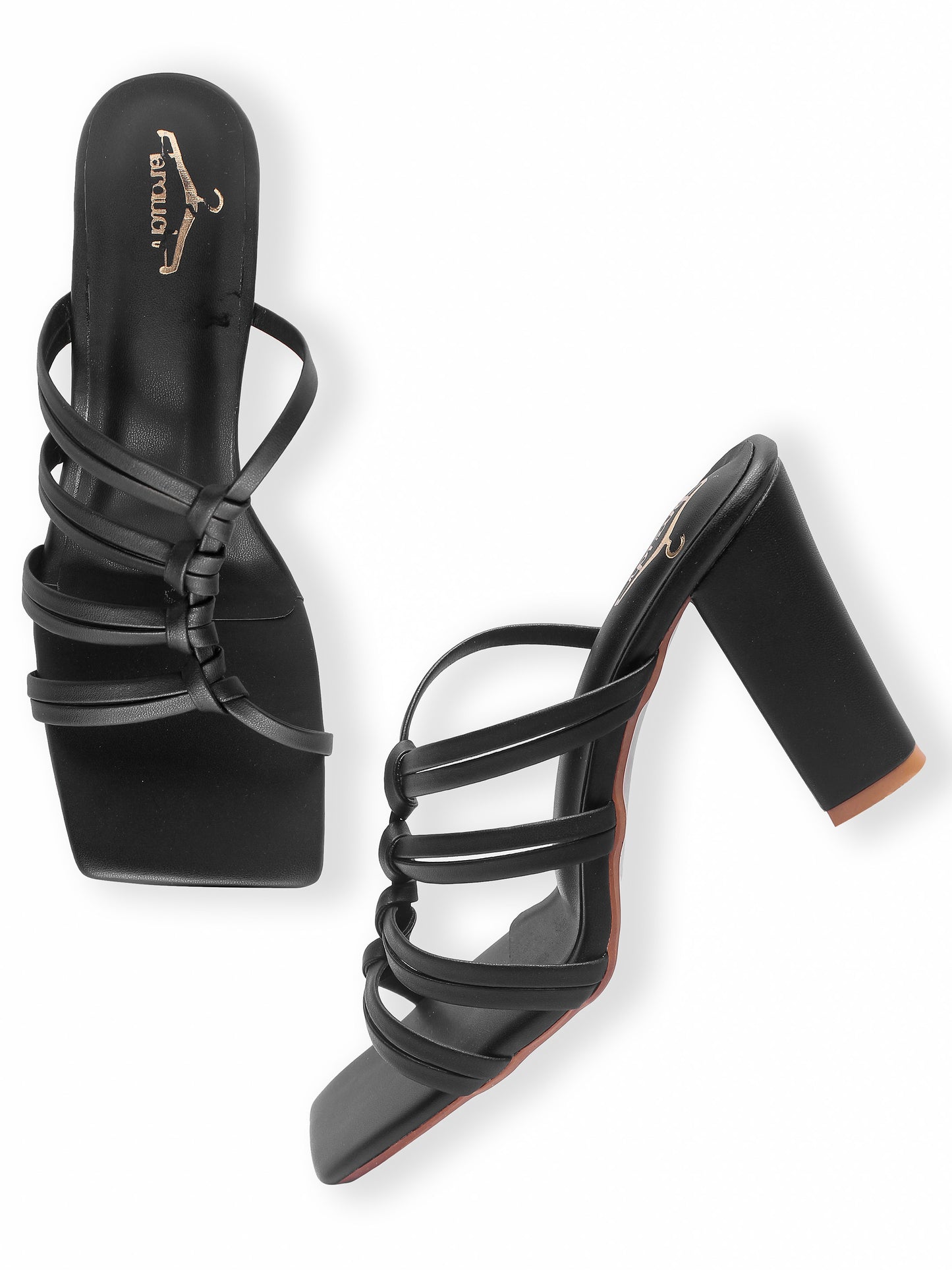 Brauch Black Multistrap Knot heel