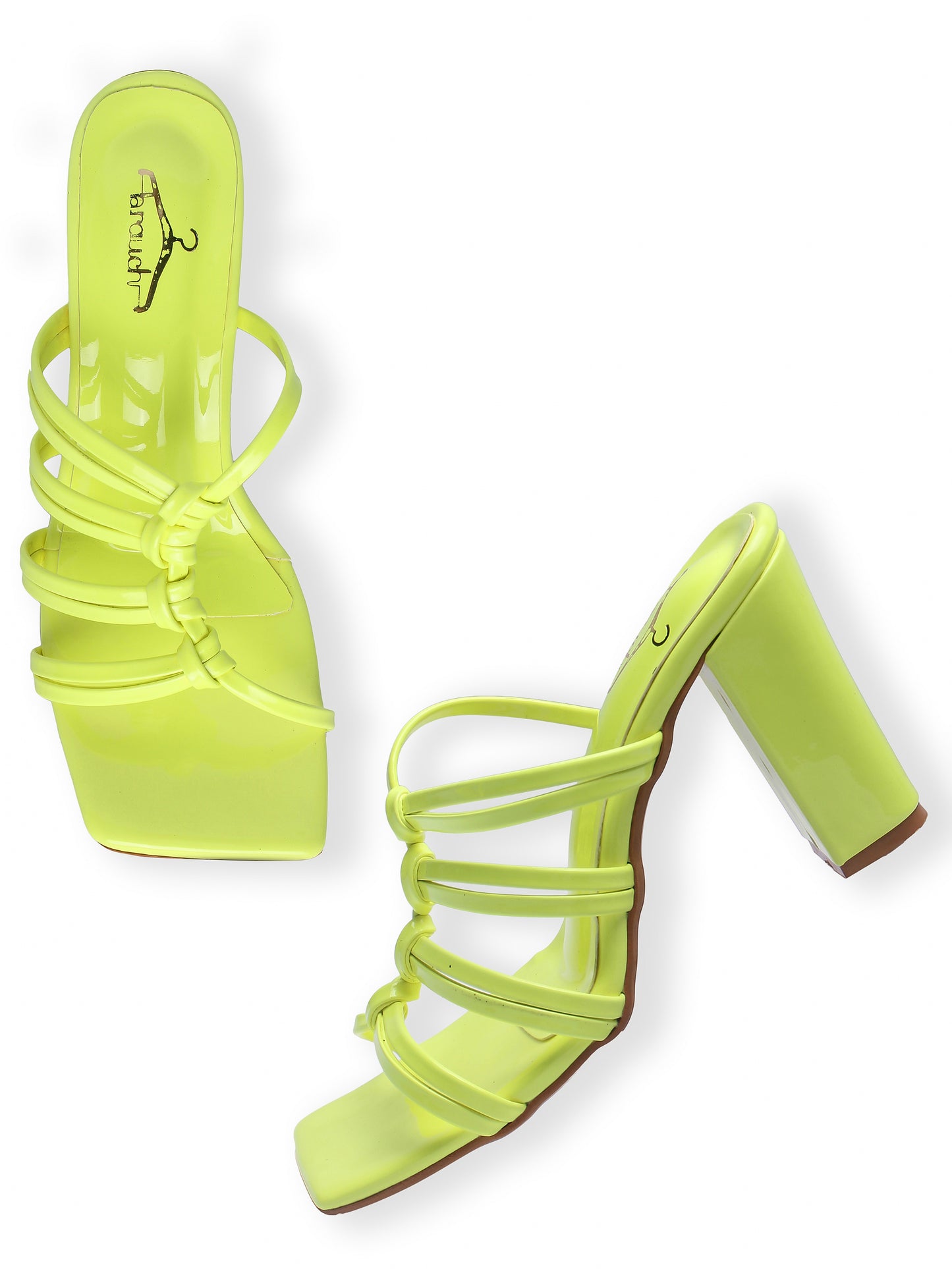 Brauch Neon Green Multistrap Knot heel