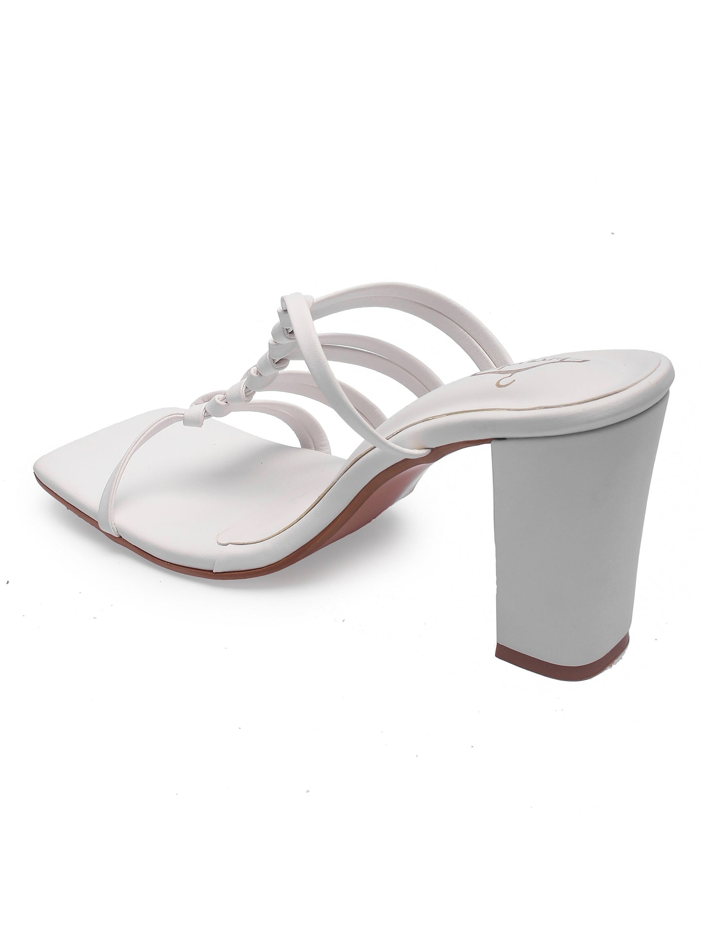 Brauch White Multistrap Knot heel
