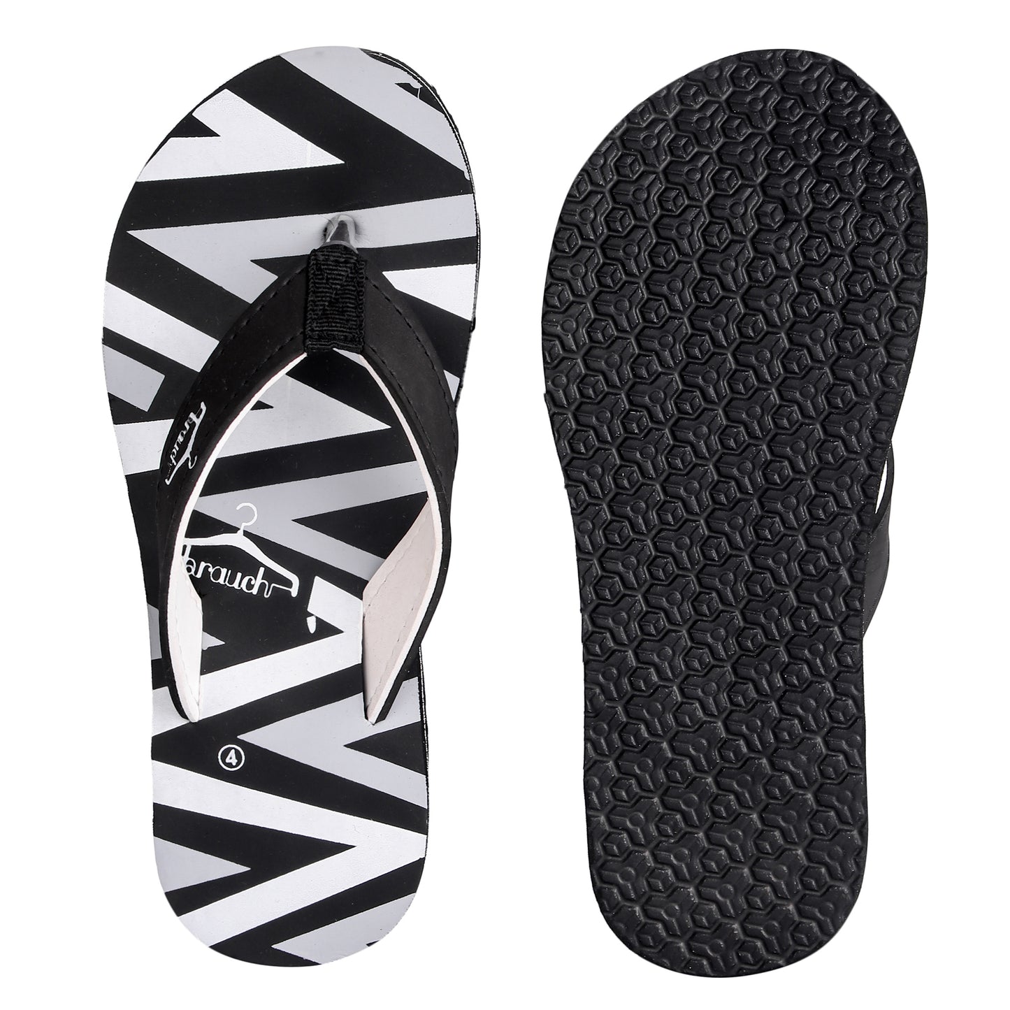 Brauch Women's Black Stripe Fabrication Flip Flops