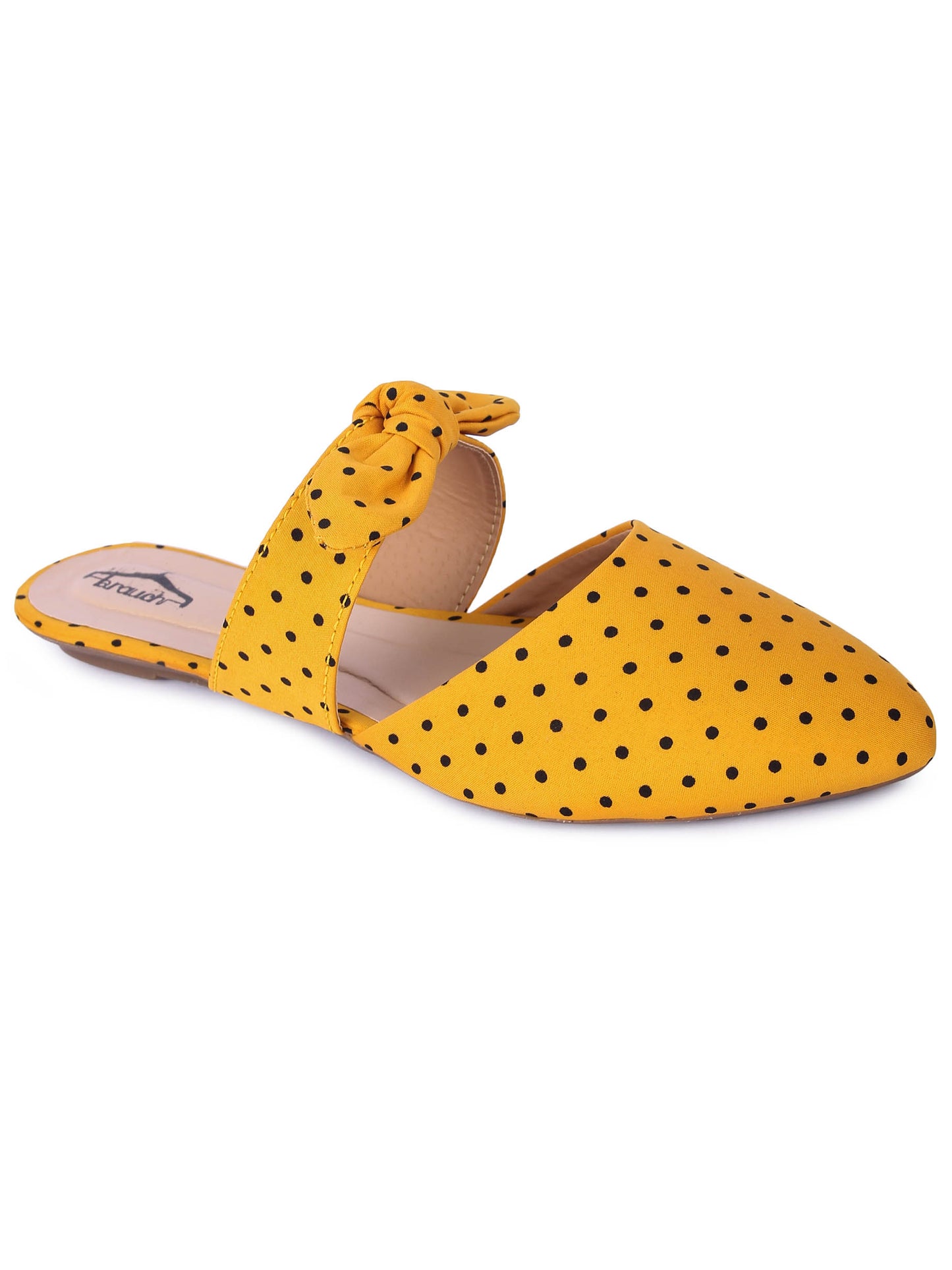 Brauch Mustard Polka Bow Mules