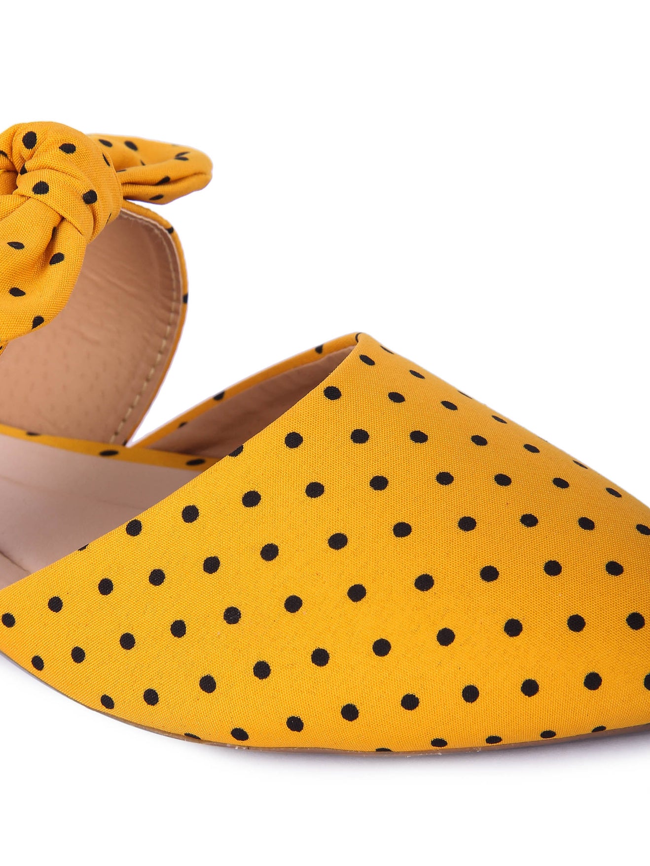 Brauch Mustard Polka Bow Mules