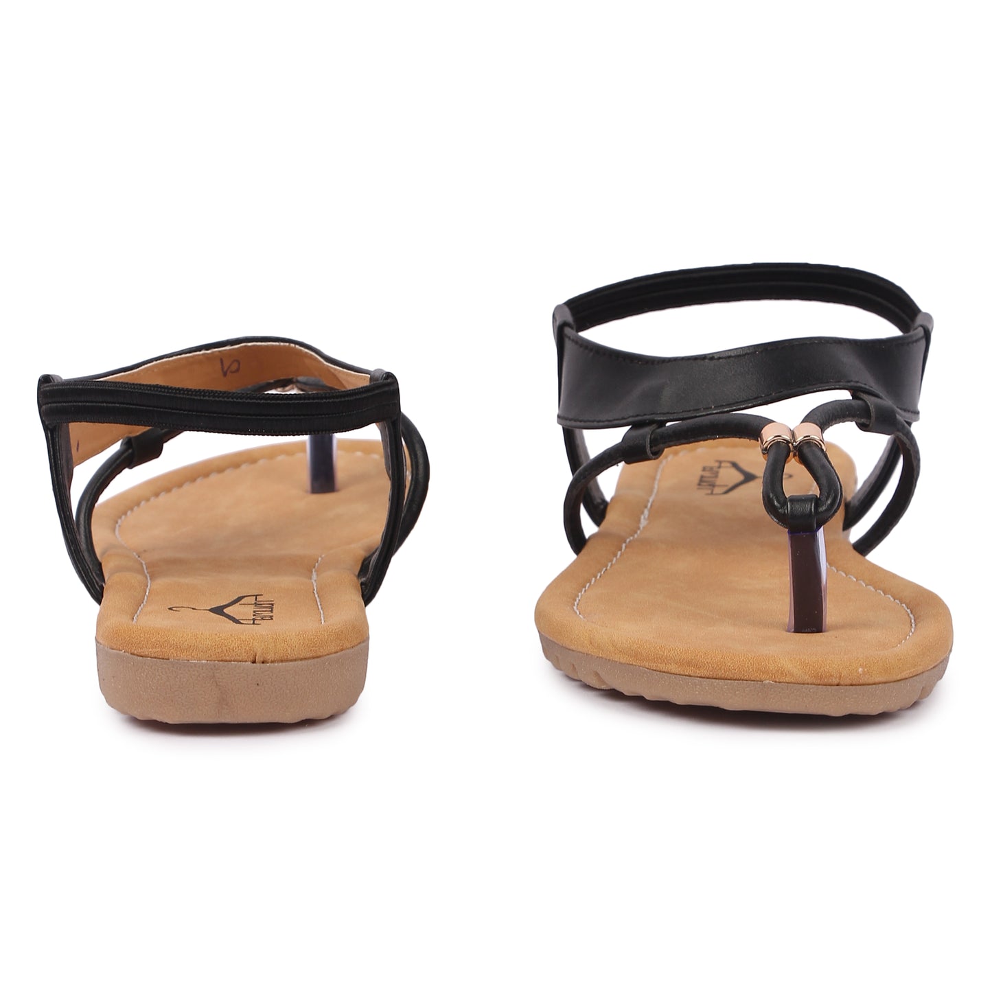 Brauch Women's Black Thong Strap Sandal