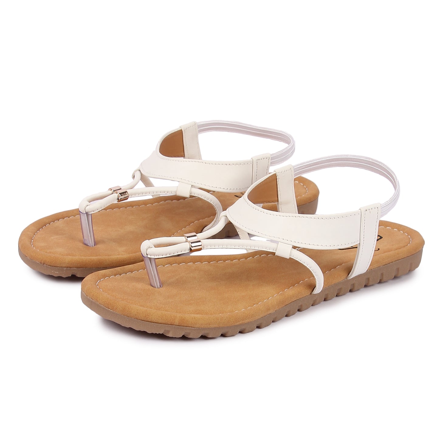 Brauch Women's White Thong Strap Sandal