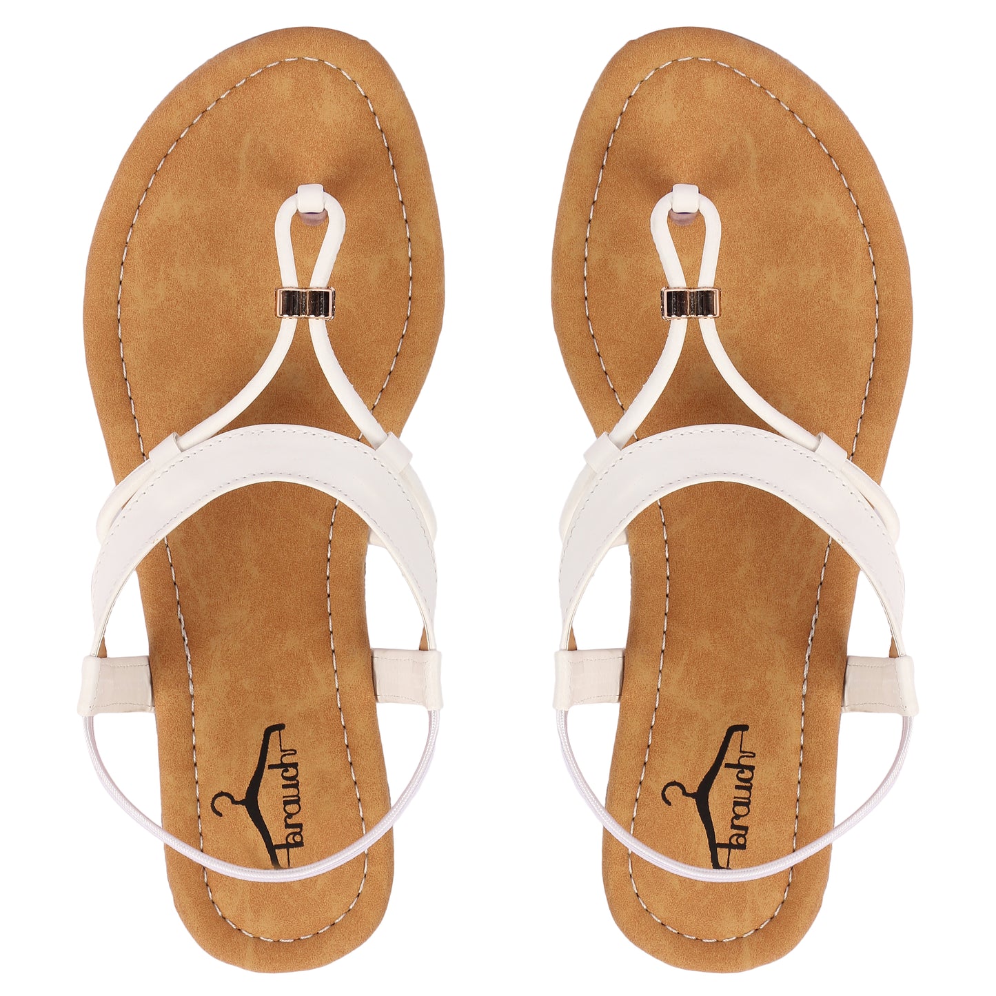 Brauch Women's White Thong Strap Sandal