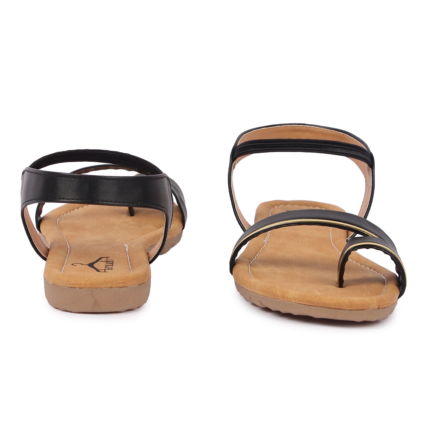 Brauch Women's Black Thumb Strap Sandal